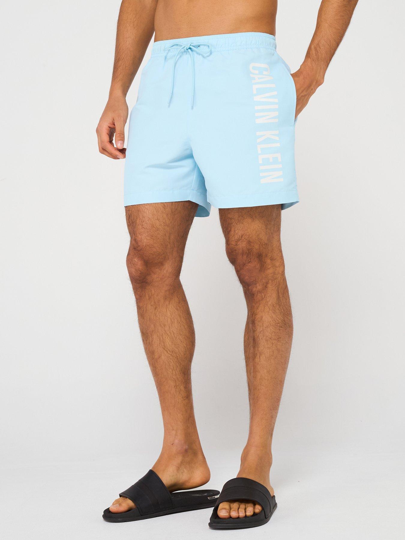 Image 1 of 5 of Calvin Klein Medium Drawstring Swimshorts - Blue