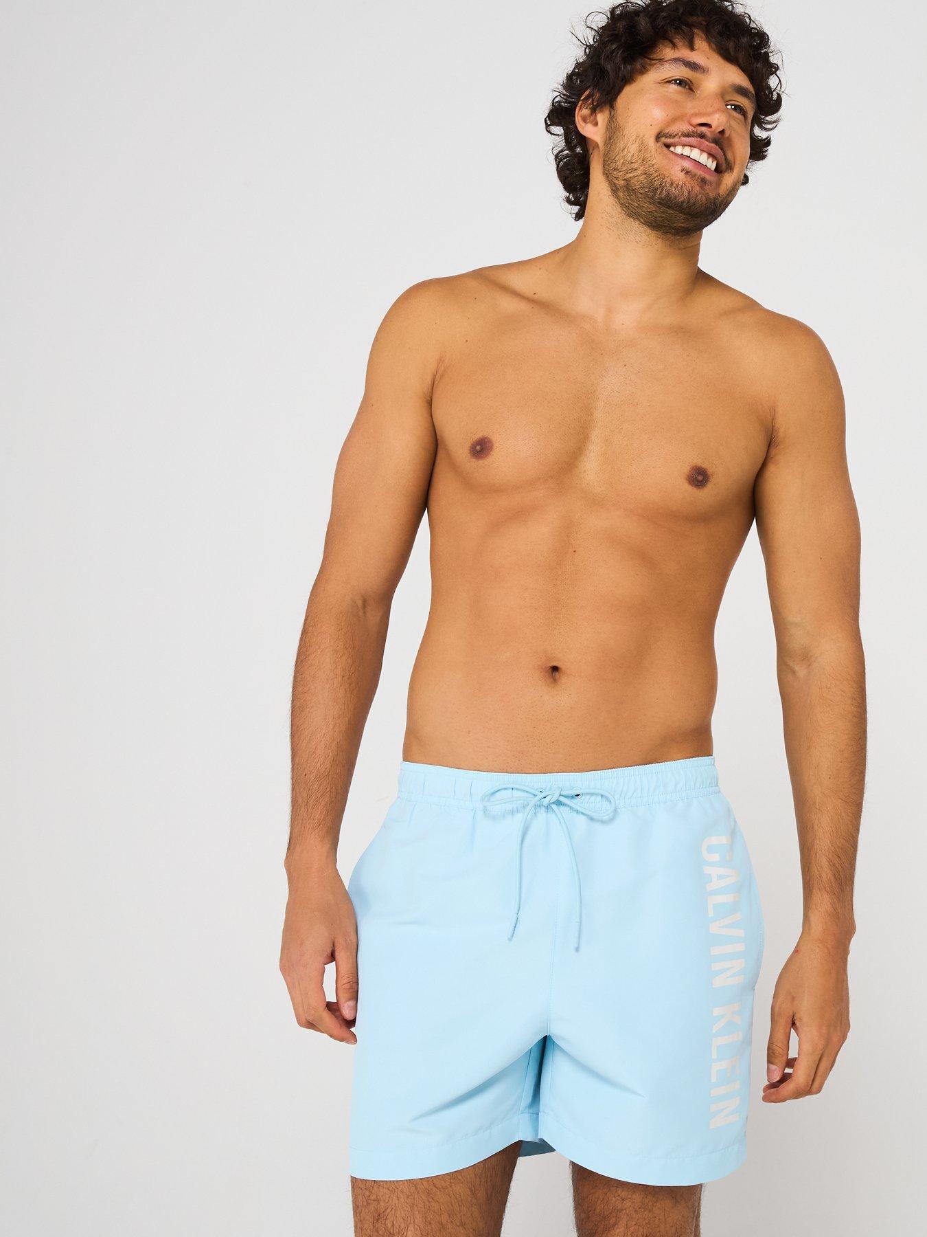 Image 4 of 5 of Calvin Klein Medium Drawstring Swimshorts - Blue