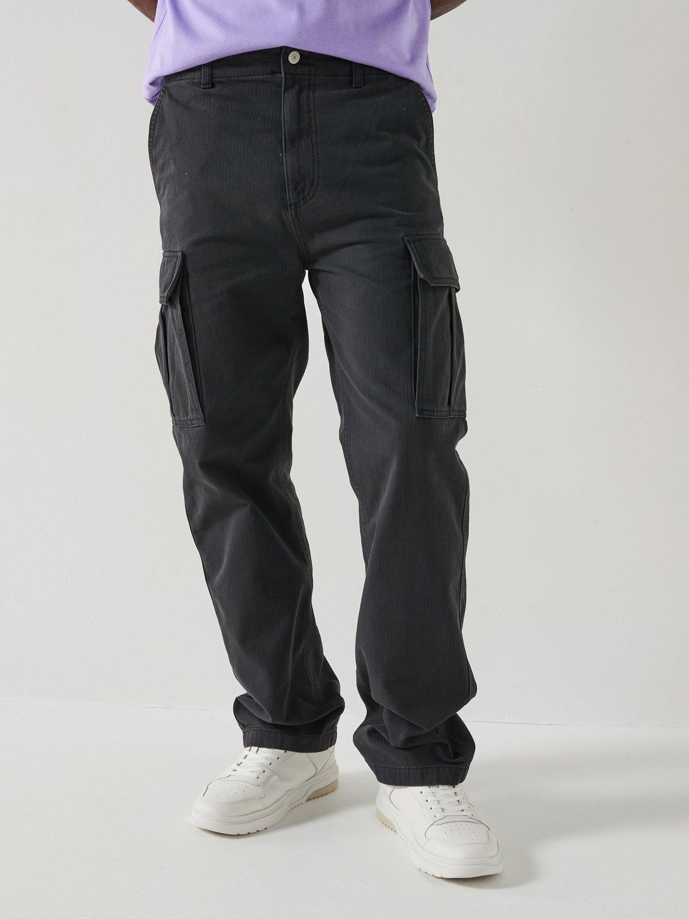 tommy-jeans-otis-herringbone-cargo-casual-trousers-black