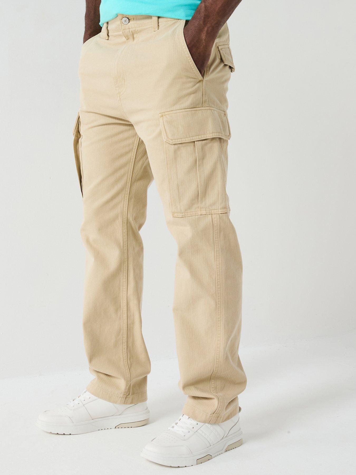 Tommy Jeans Otis Herringbone Cargo Casual Trousers - Light Beige