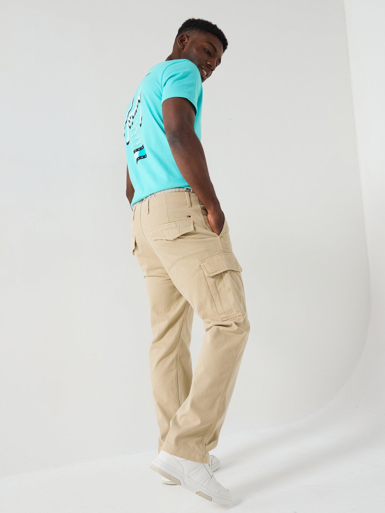 Image 5 of 5 of Tommy Jeans Otis Herringbone Cargo Casual Trousers - Light Beige