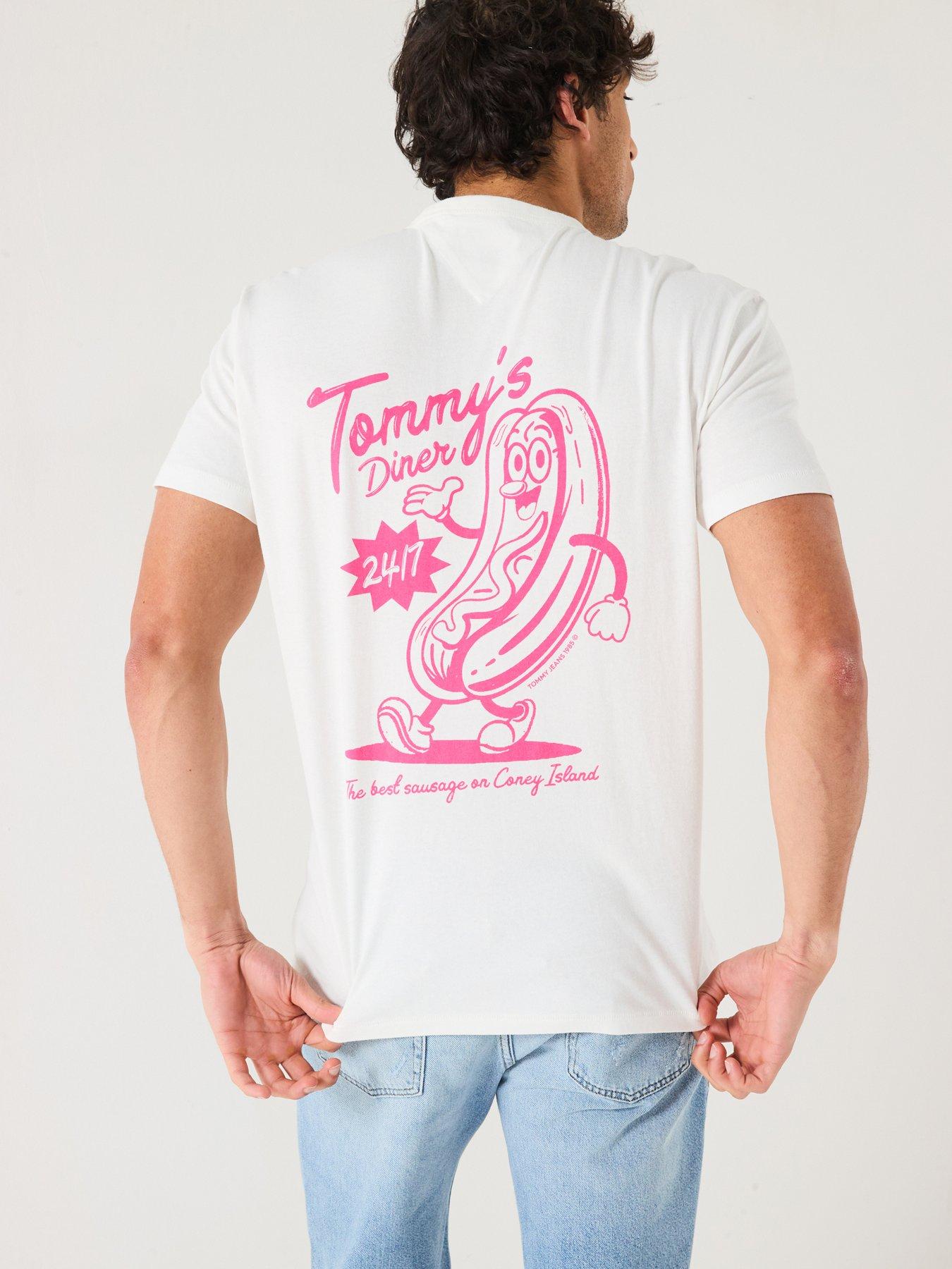 Tommy Jeans Regular Fit Novelty Fair Back Print T-Shirt - White