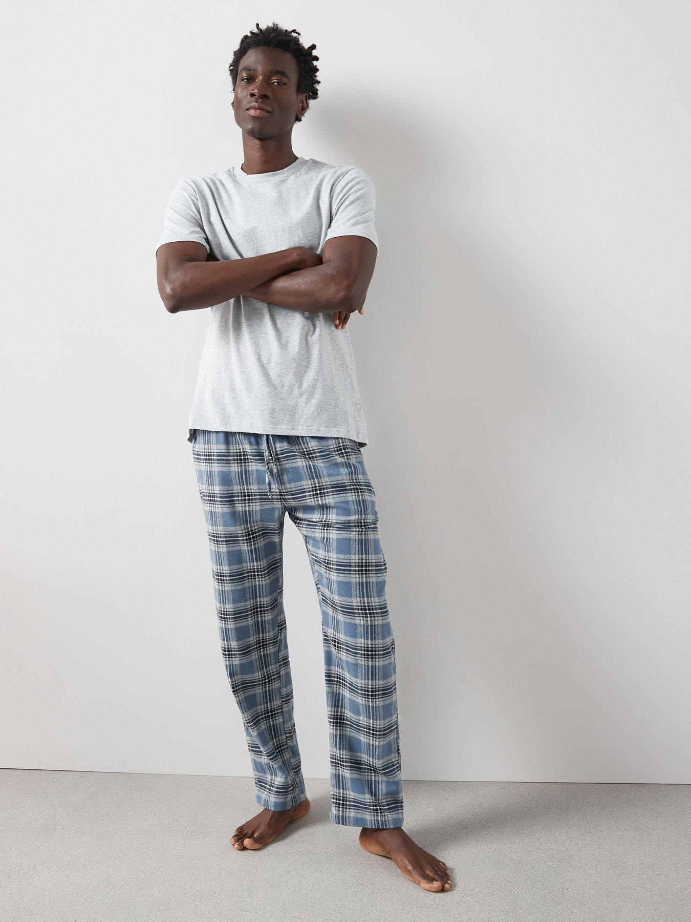 very-man-pure-cotton-checked-trouser-pyjama-set-navygrey-marlfront