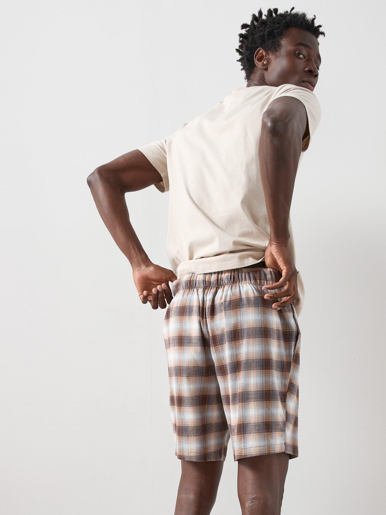 very-man-cosy-checked-short-pyjama-set-light-browndetail