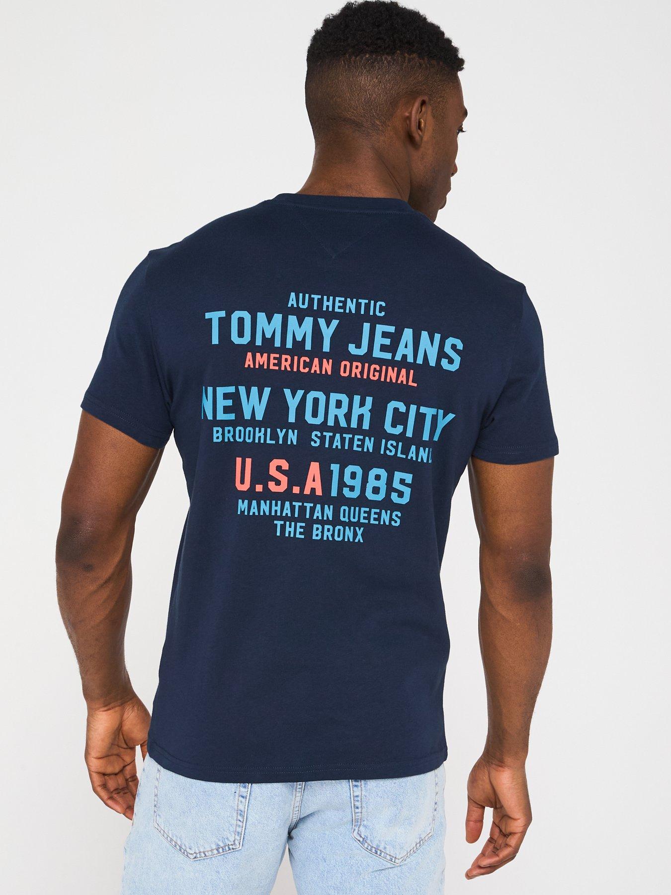 undefined Regular Fit USA Script Back Print T-Shirt - Navy