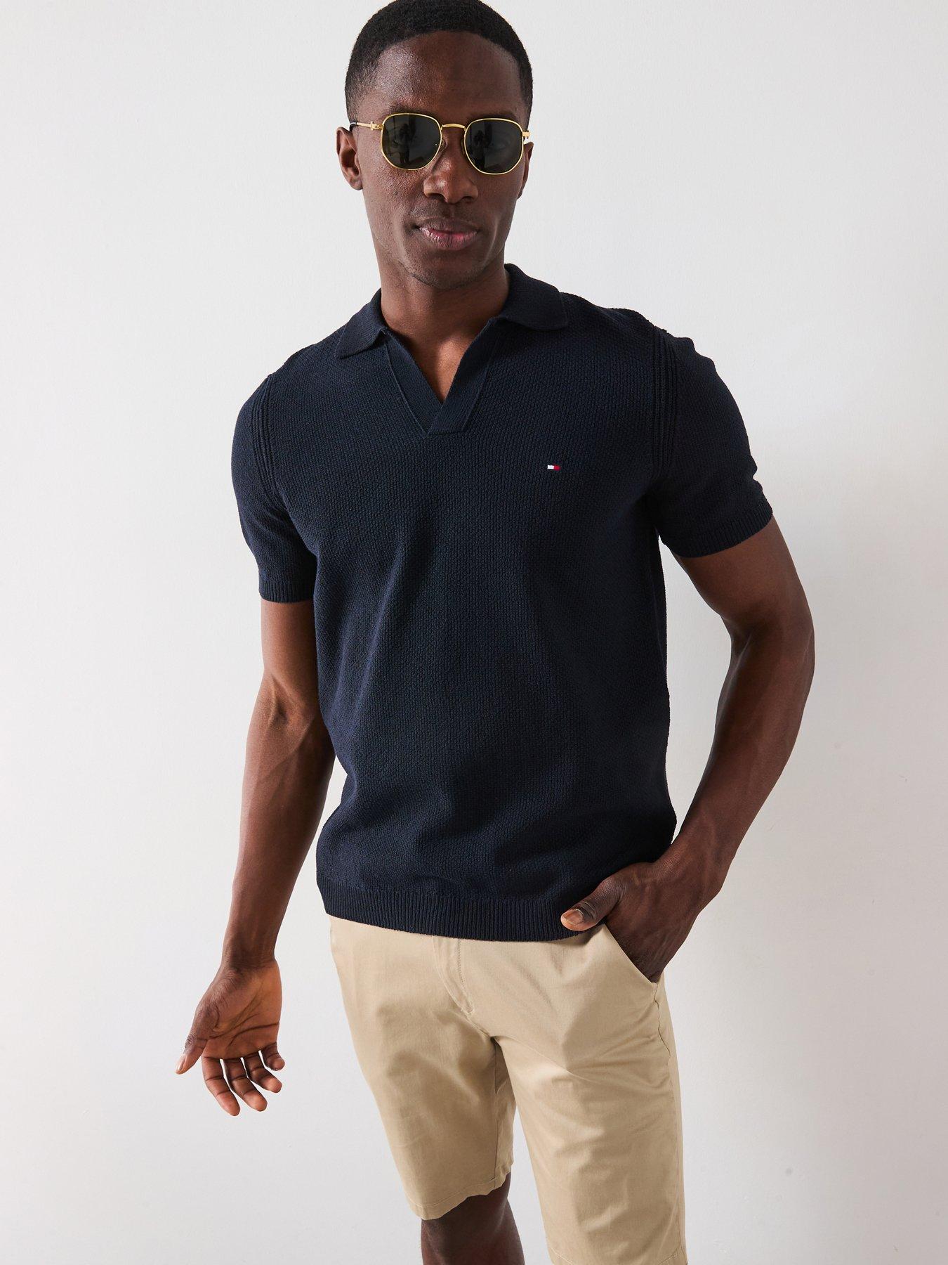 tommy-hilfiger-knitted-polo-shirt-navyfront