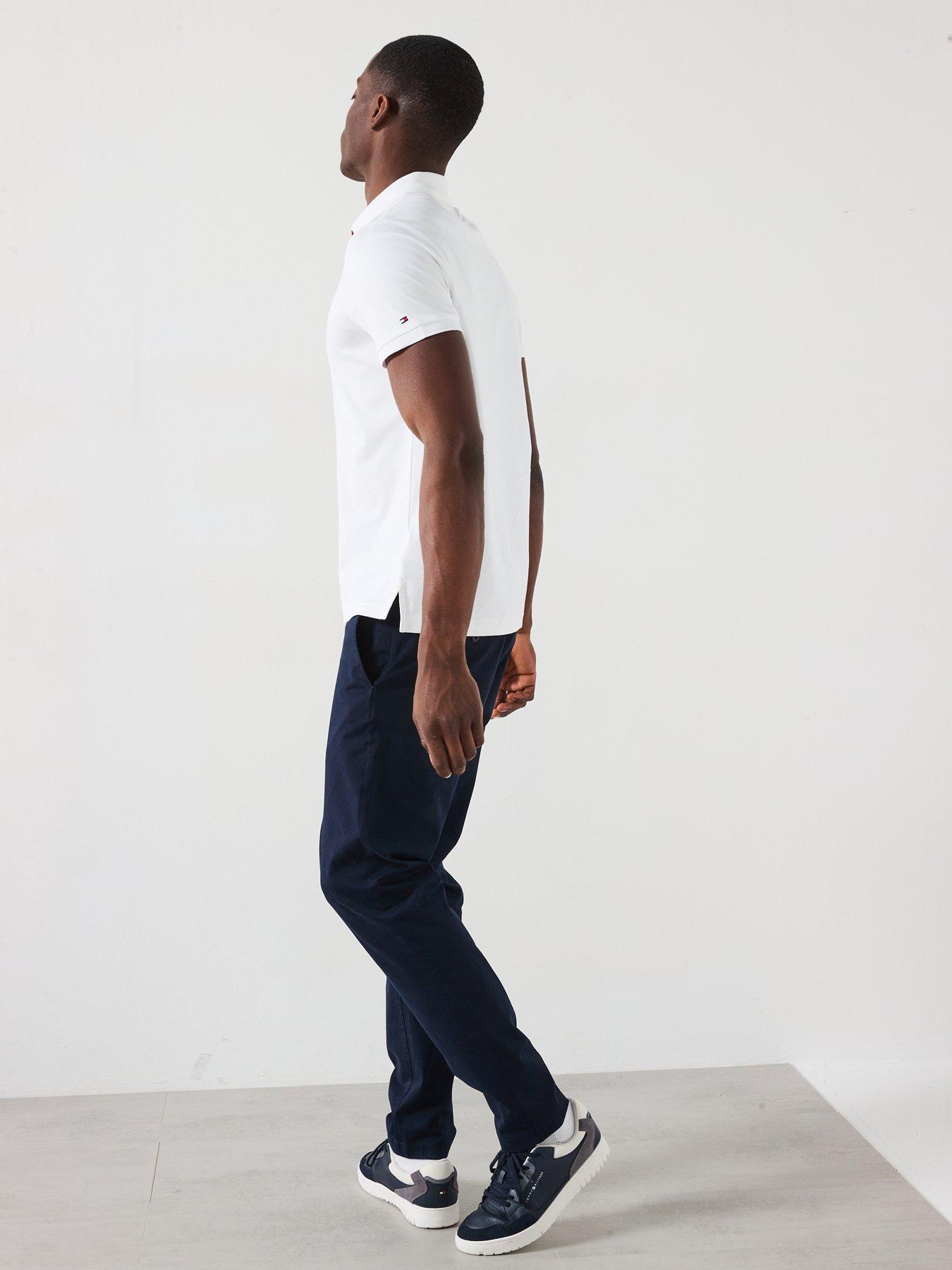 Image 2 of 6 of Tommy Hilfiger Interlock Zip Regular Fit Polo Shirt - White