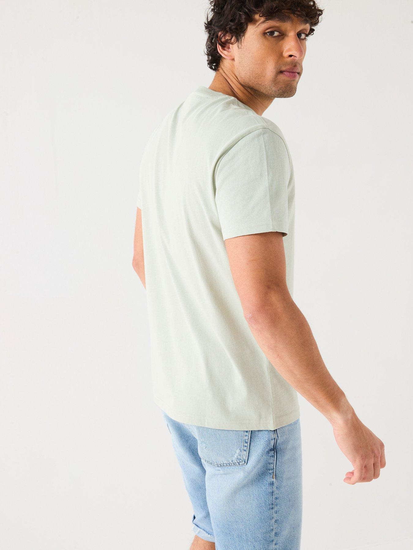 Image 2 of 4 of Tommy Jeans Regular Fit Chest Logo Flag T-Shirt - Light Green