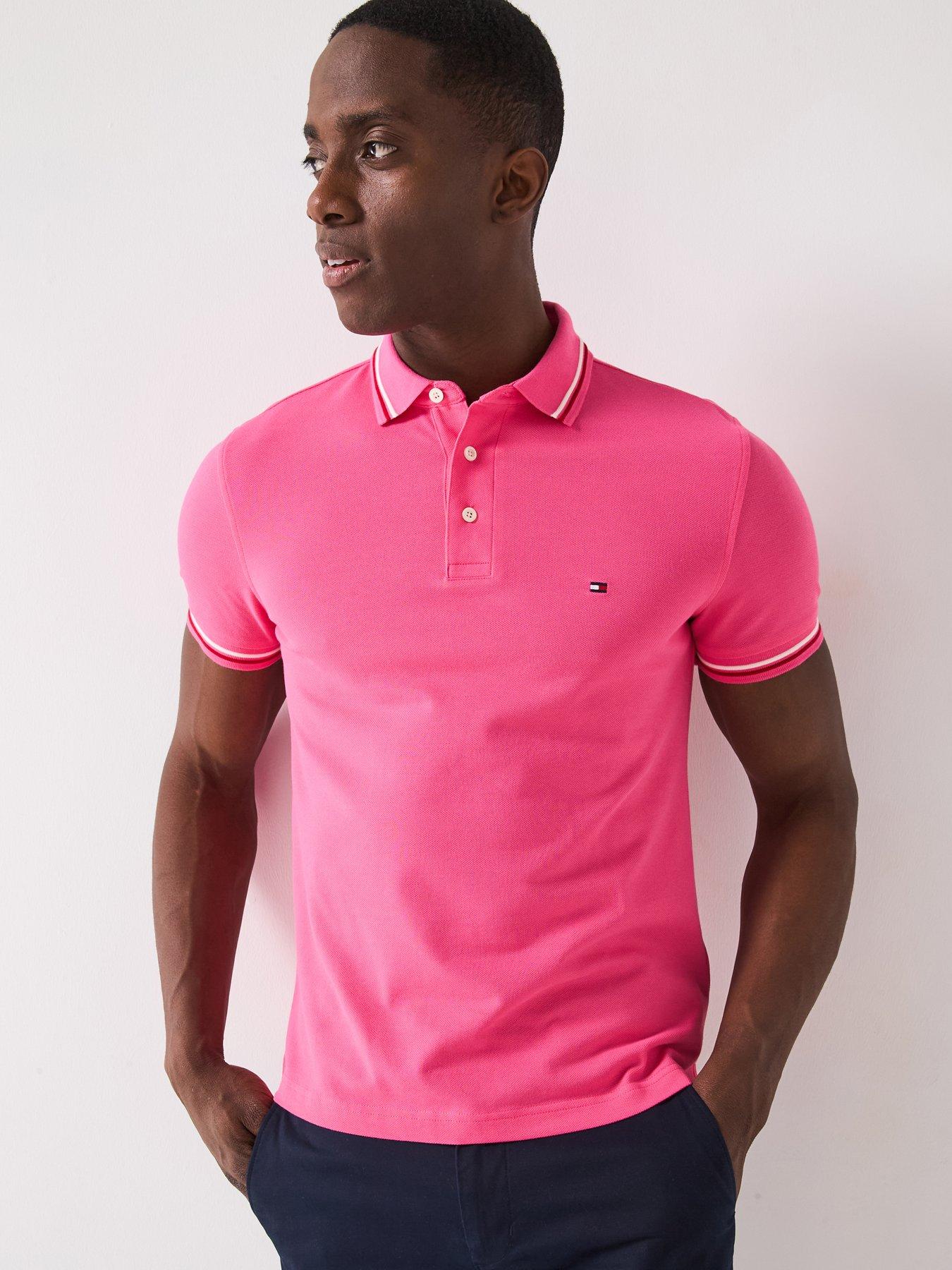 Image of Tommy Hilfiger Slim Fit Tipped Polo Shirt - Pink