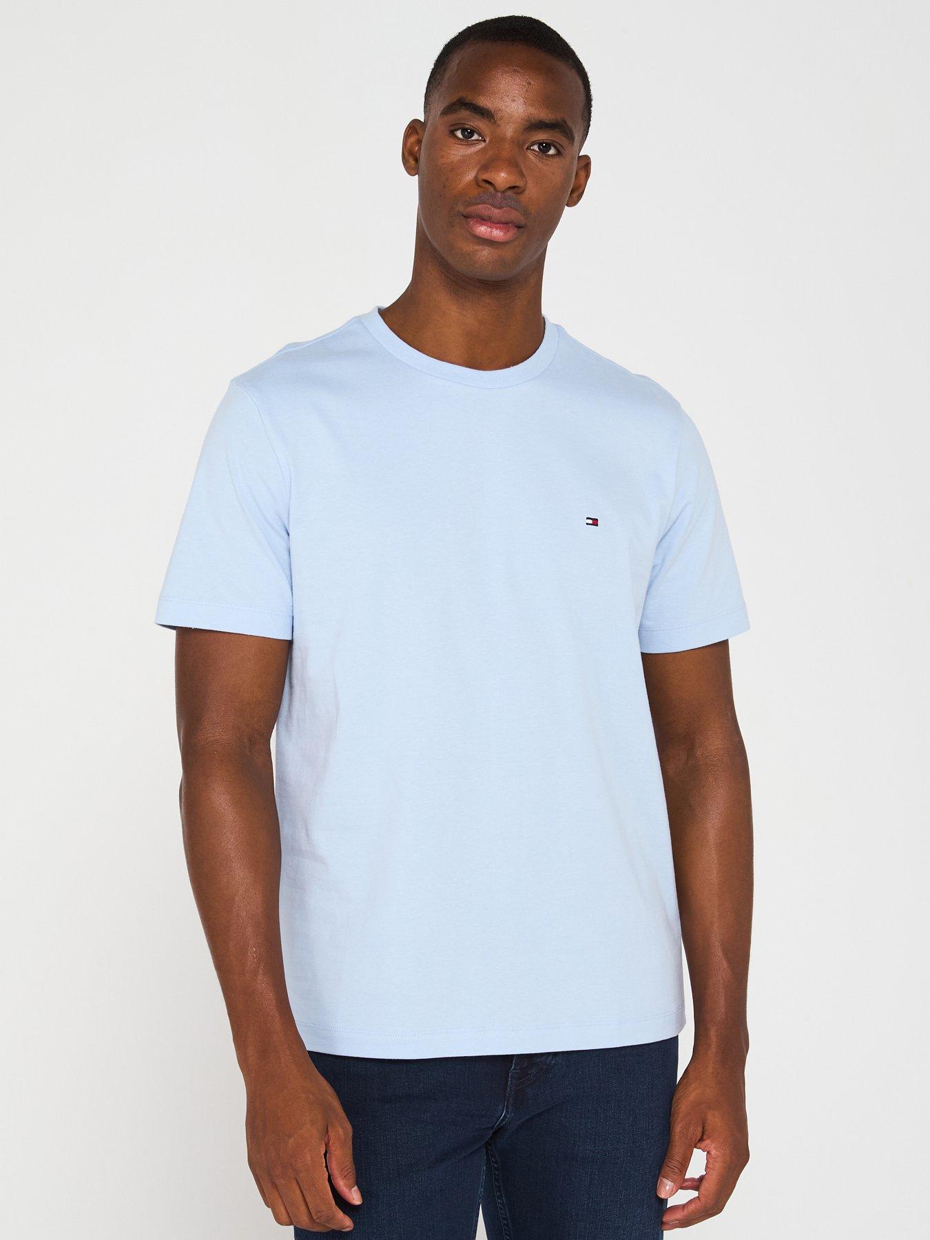 Tommy Hilfiger Regular Fit Essential Flag Logo T-Shirt - Light Blue