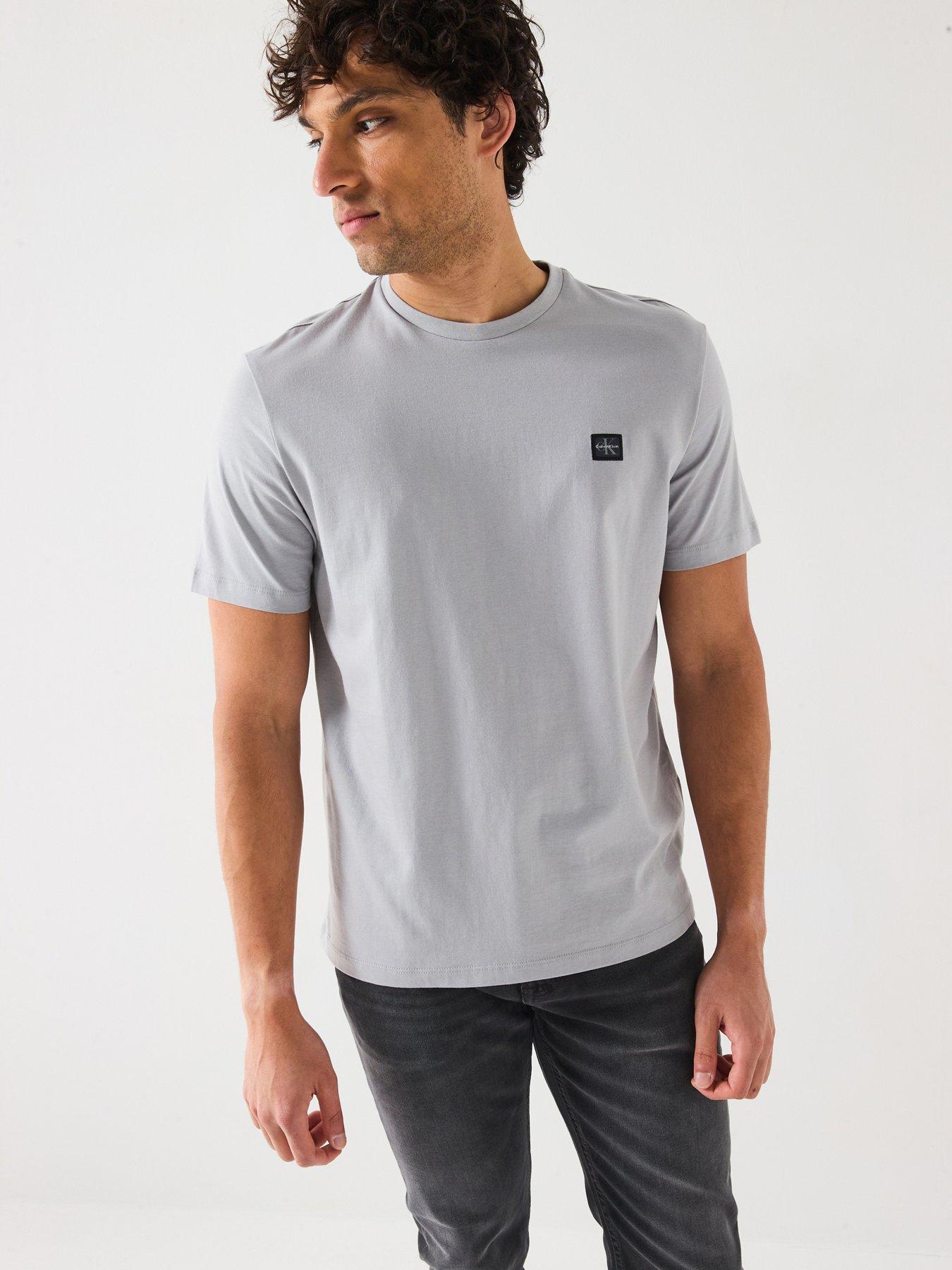 Calvin Klein Jeans Left Chest Woven Badge T-Shirt - Grey