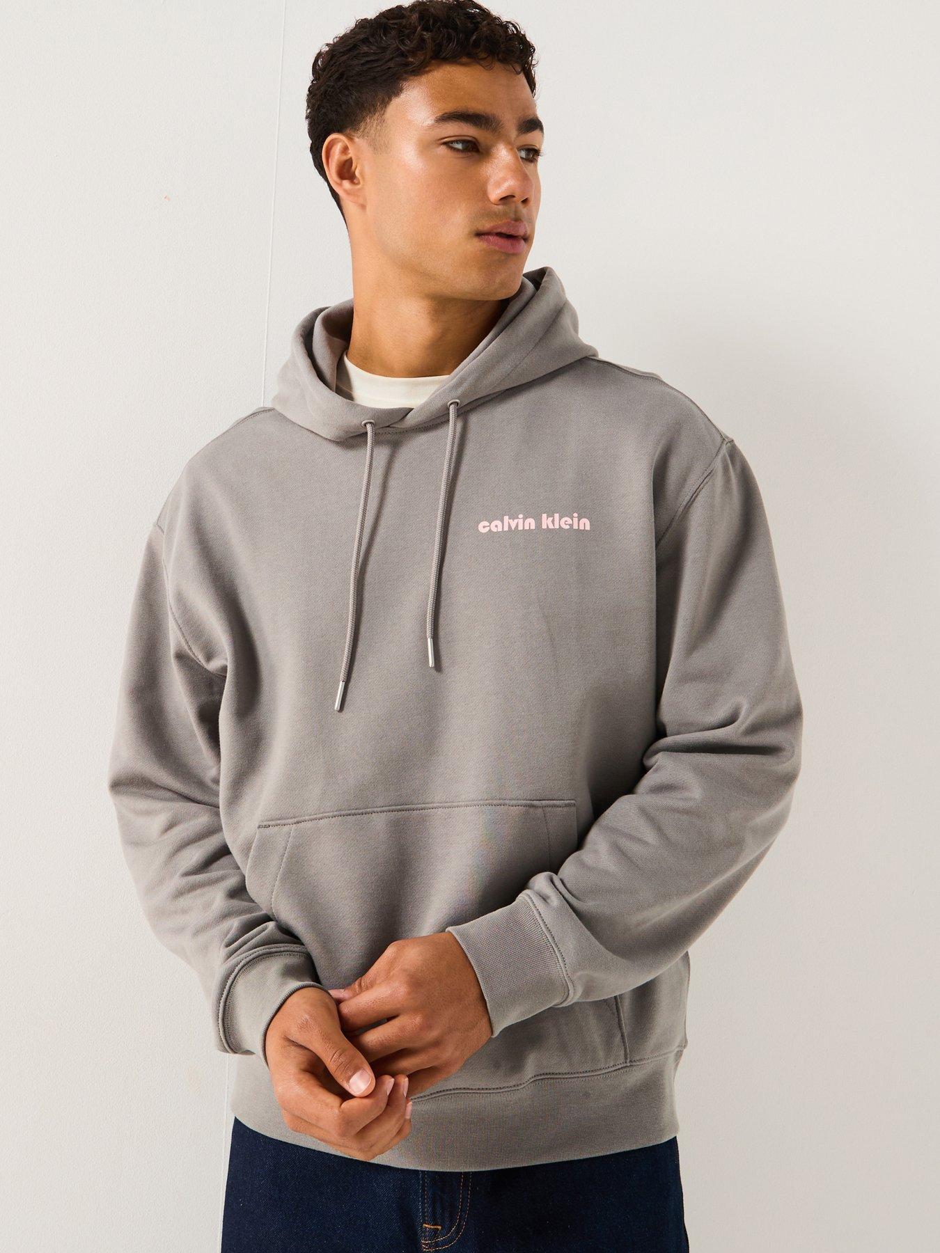 Calvin Klein Jeans Bauhaus Embroided Logo Overhead Hoodie - Grey