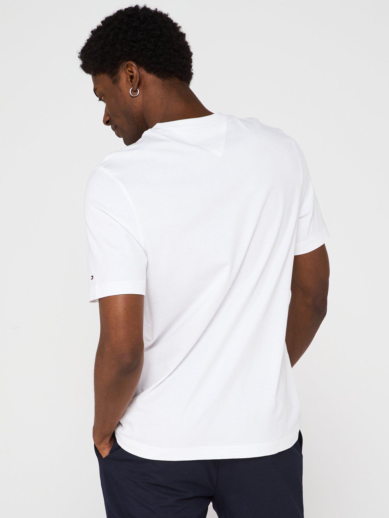 Image 2 of 5 of Tommy Hilfiger Ithaca Printed Flag Logo T-Shirt - White