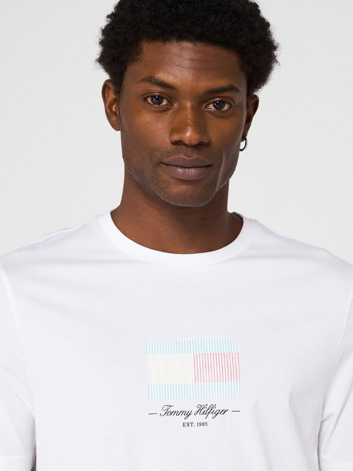 Image 4 of 5 of Tommy Hilfiger Ithaca Printed Flag Logo T-Shirt - White