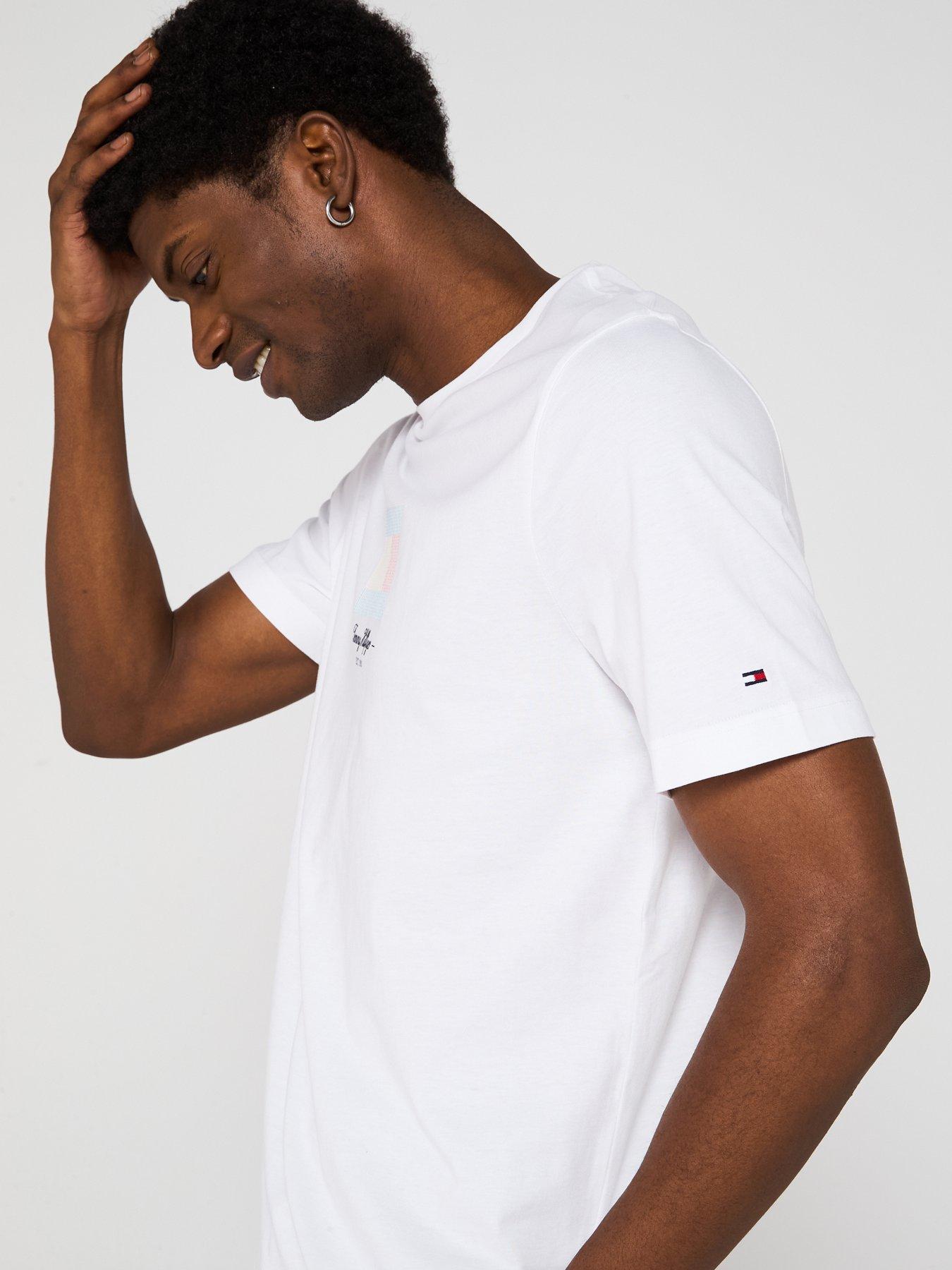 Image 5 of 5 of Tommy Hilfiger Ithaca Printed Flag Logo T-Shirt - White