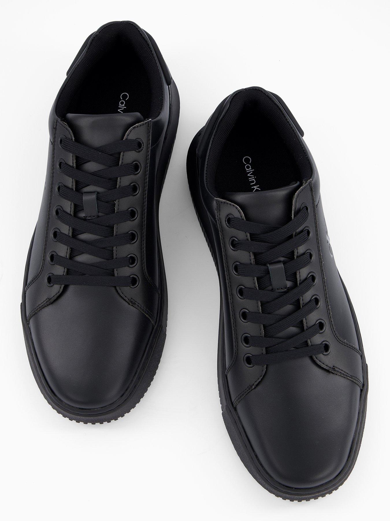 Image 3 of 7 of Calvin Klein Chunky Leather Cupsole Trainers - Black