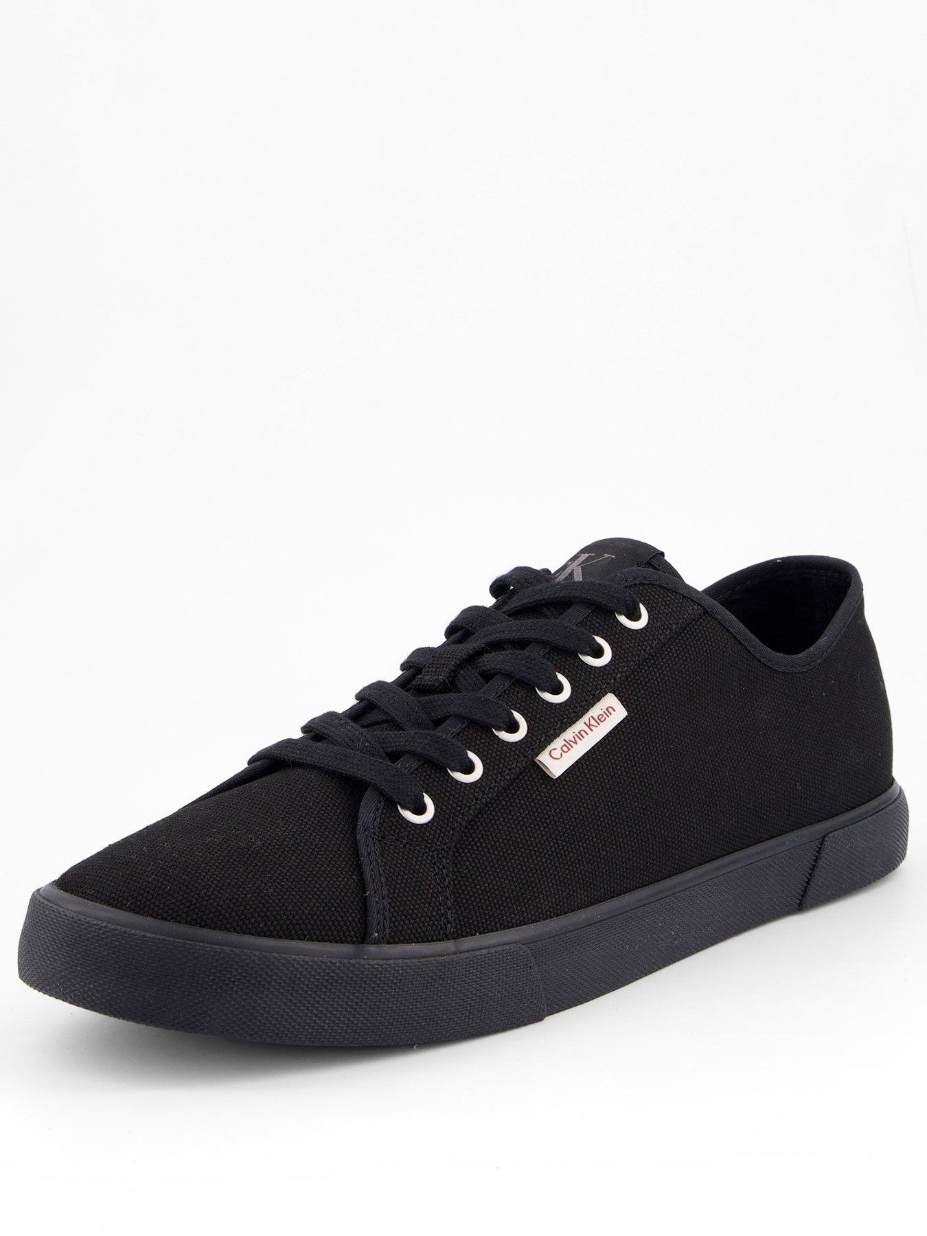 calvin-klein-essential-vulcanised-canvas-trainers-blackstillFront