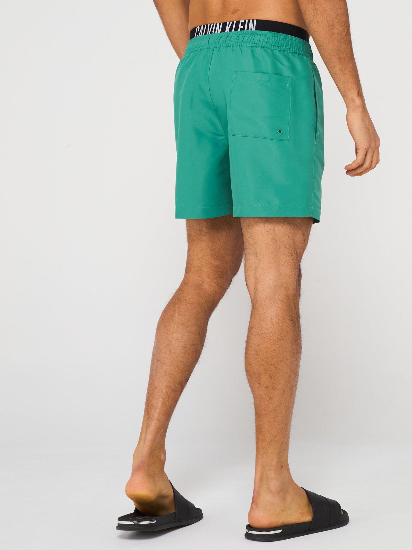 Image 2 of 4 of Calvin Klein Medium Double Waistband Swimshorts - Green