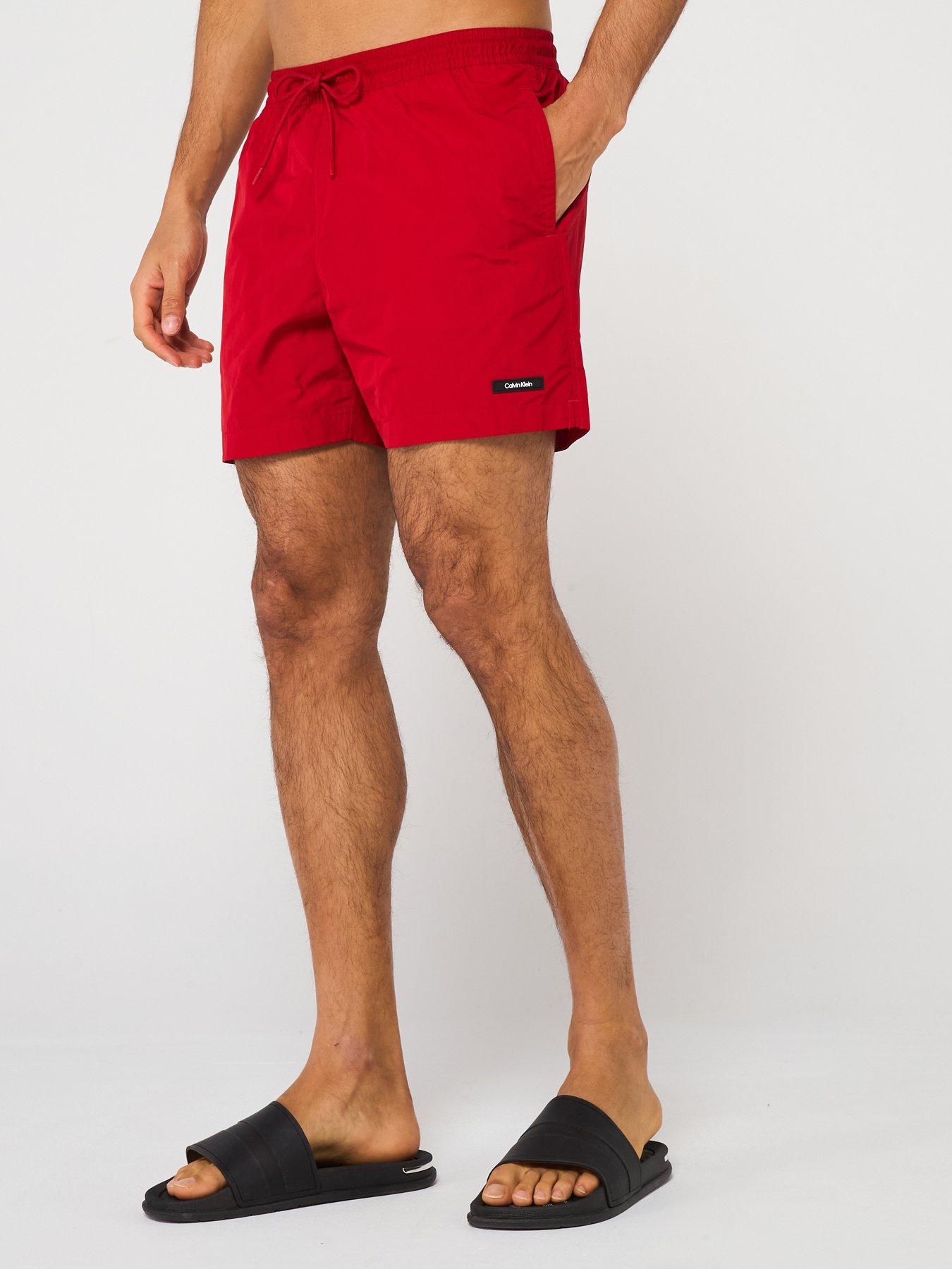 undefined Calvin Klein Medium Small Logo Swimshorts  - Red