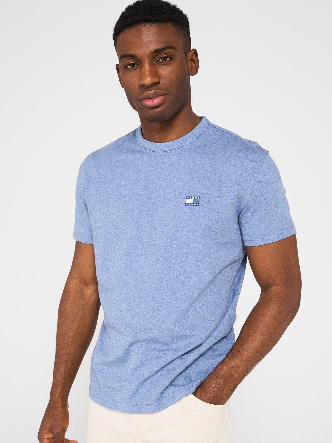 undefined Regular Fit Badge T-Shirt - Light Blue