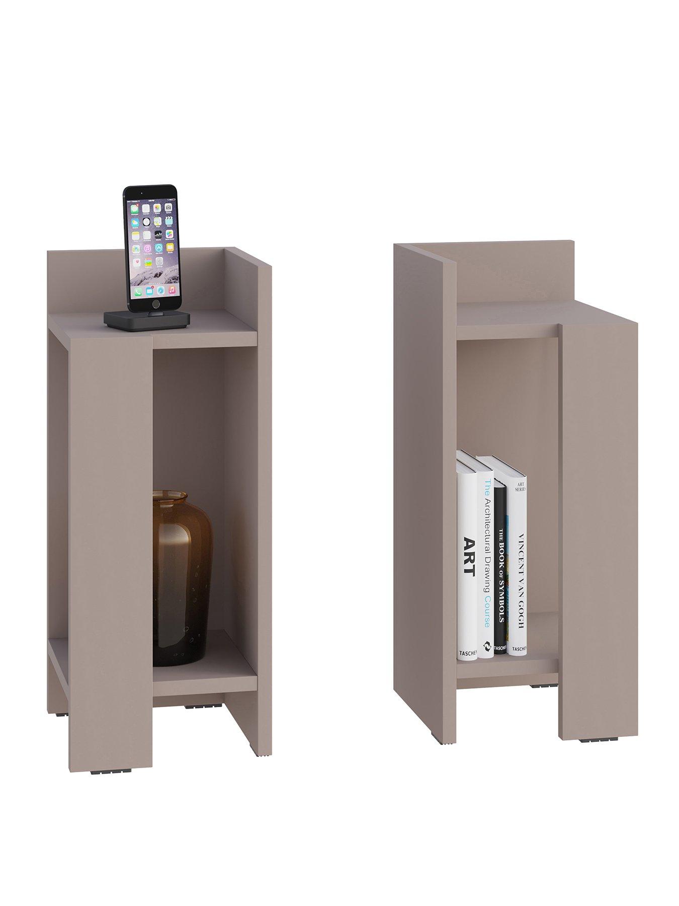 Image 2 of 7 of Decortie Elos Bedside Table - Set Of 2 - Mocha