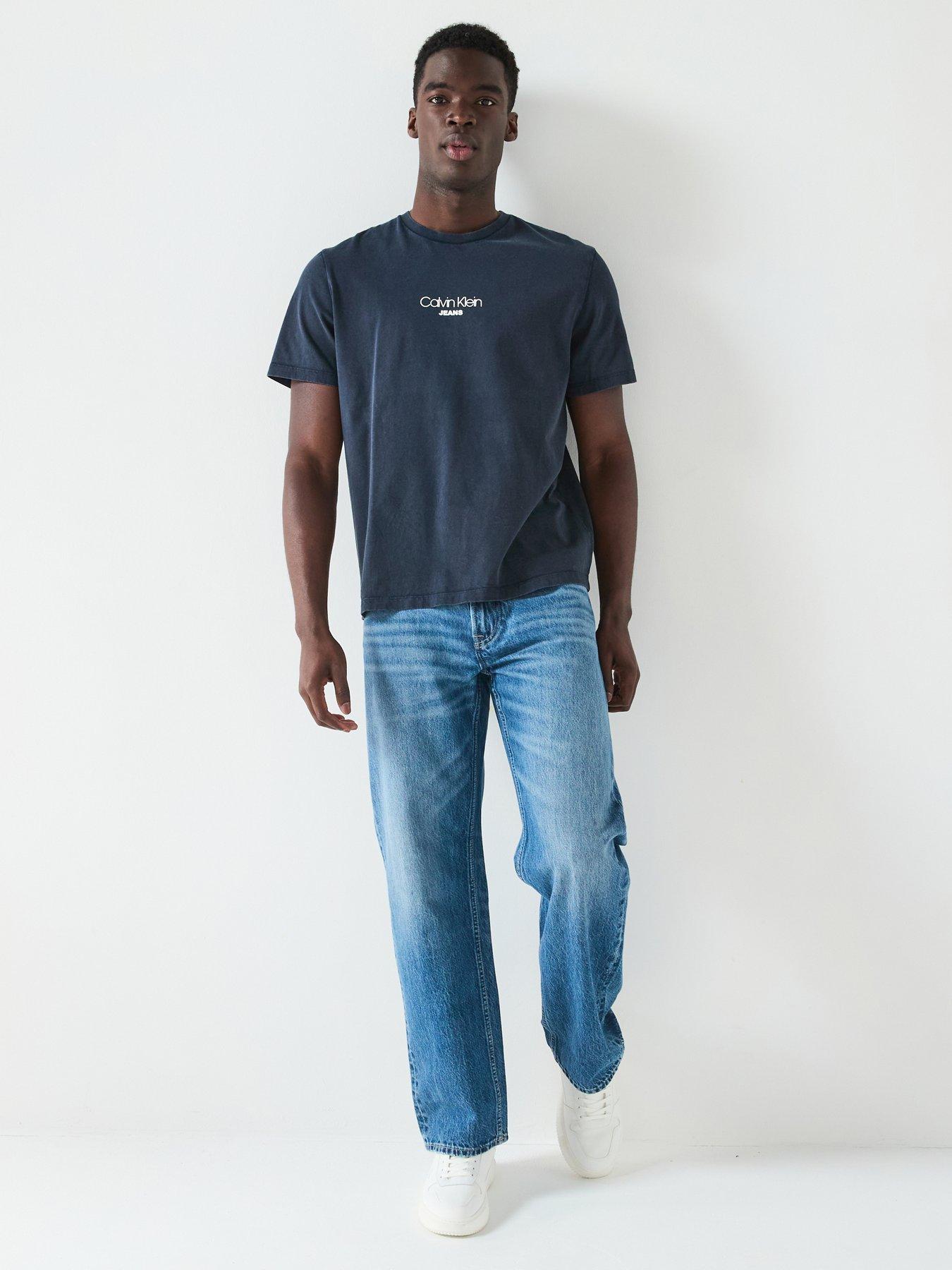 Image 3 of 6 of Calvin Klein Jeans Calvin Klein Jeans 90s Straight Fit Jeans - Mid Wash