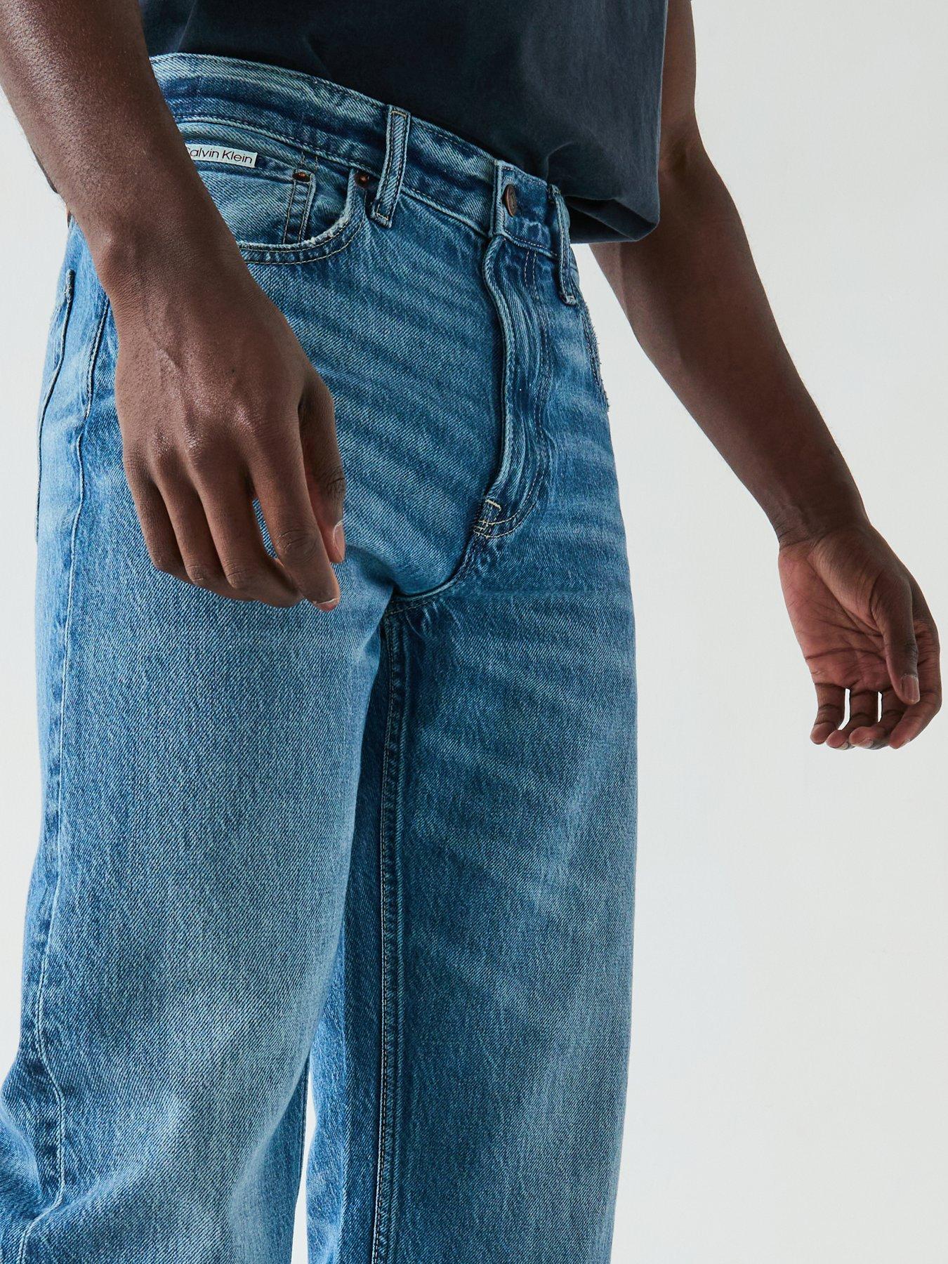 Image 5 of 6 of Calvin Klein Jeans Calvin Klein Jeans 90s Straight Fit Jeans - Mid Wash