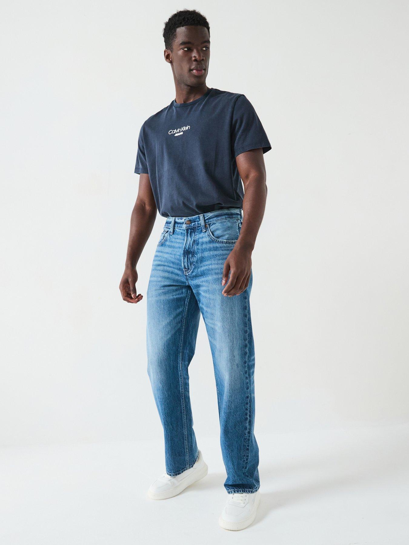 Image 6 of 6 of Calvin Klein Jeans Calvin Klein Jeans 90s Straight Fit Jeans - Mid Wash