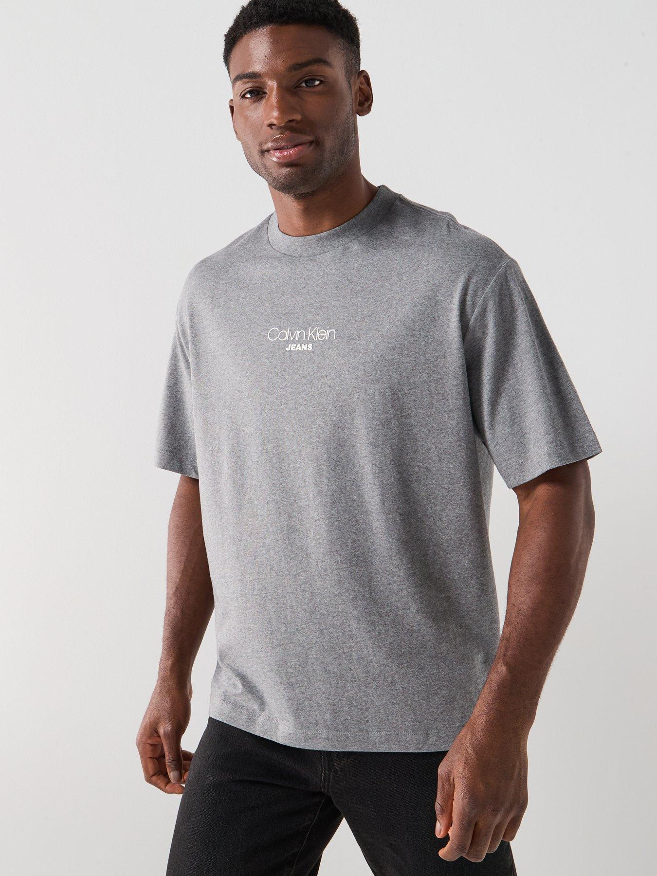 Calvin Klein Jeans Shirt Sleeve Relaxed Fit Graphic T-Shirt - Grey