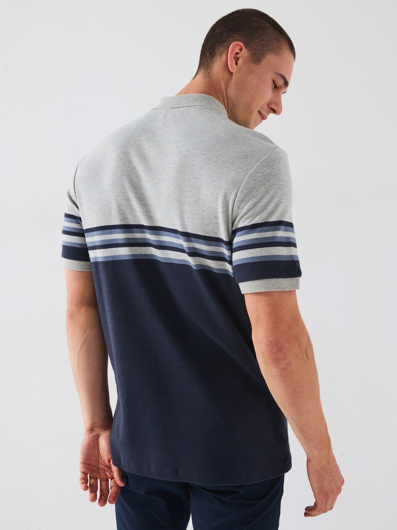 very-man-pure-cotton-colour-block-zip-neck-polo-bluestillFront