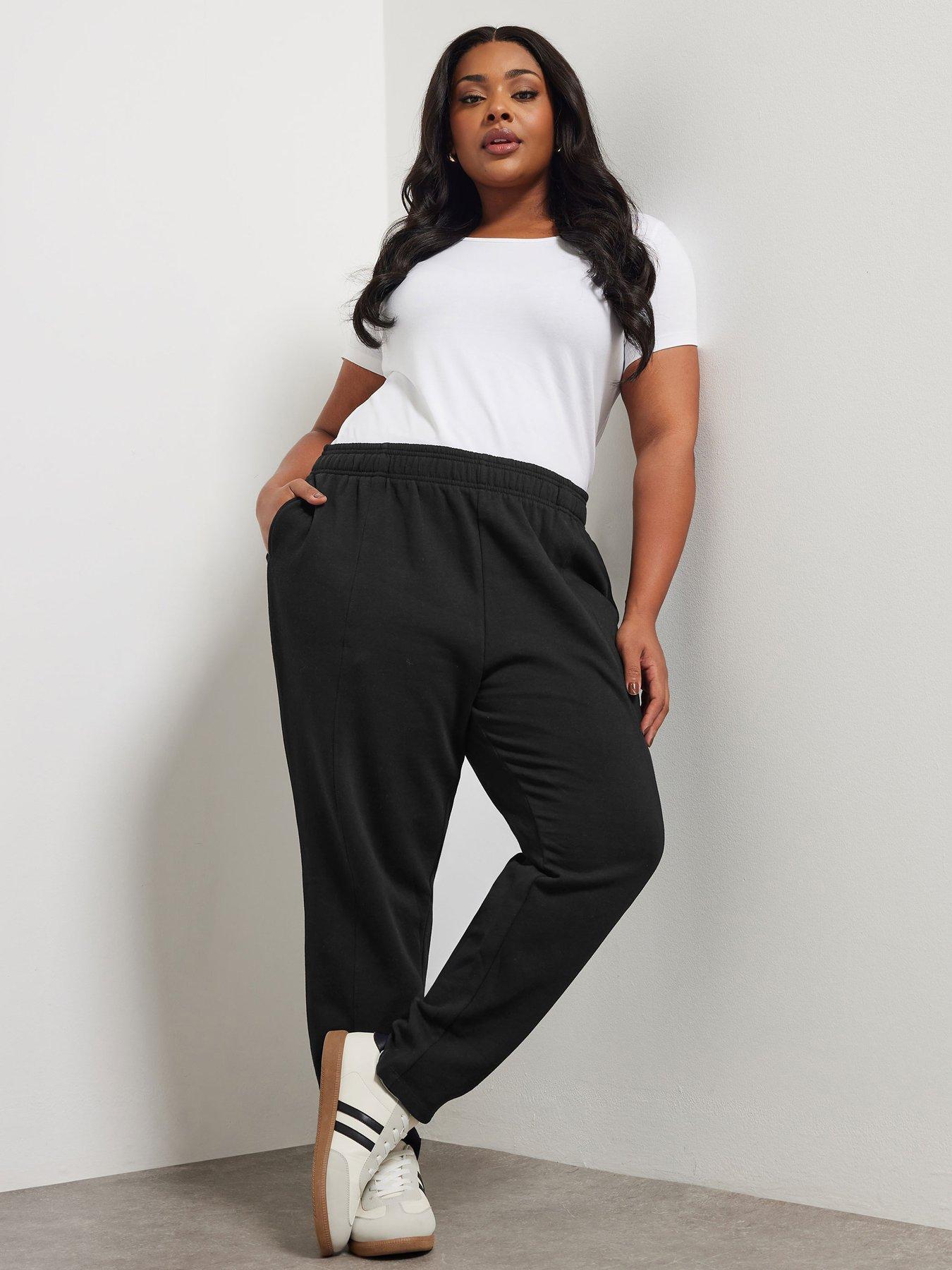 Image 3 of 4 of Yours Curve Wide Leg Joggers - Black