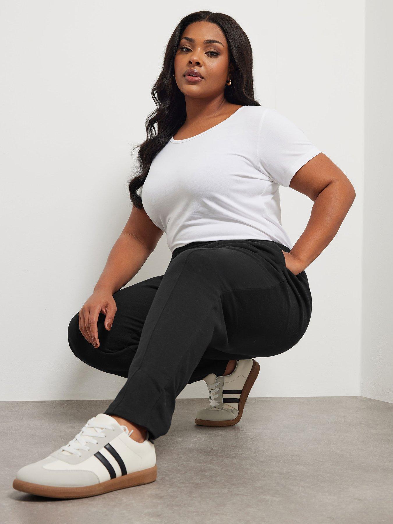 Image 4 of 4 of Yours Curve Wide Leg Joggers - Black