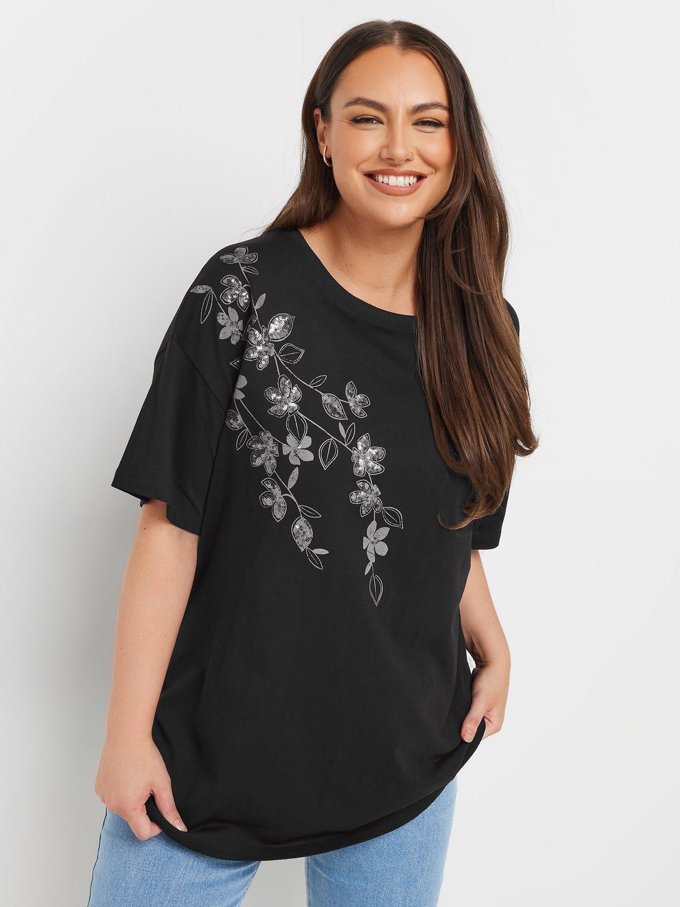 Image of Yours Curve Relaxed T-shirt - Black