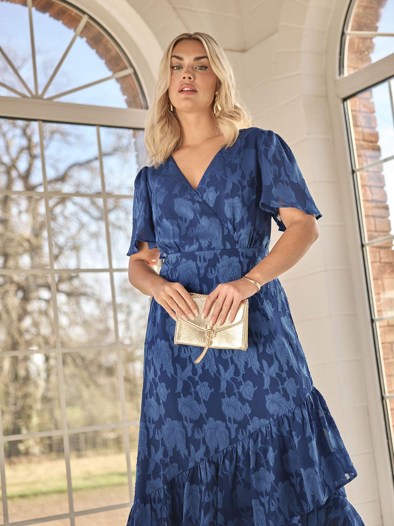 yours-curve-jacquard-wrap-dress-blueback