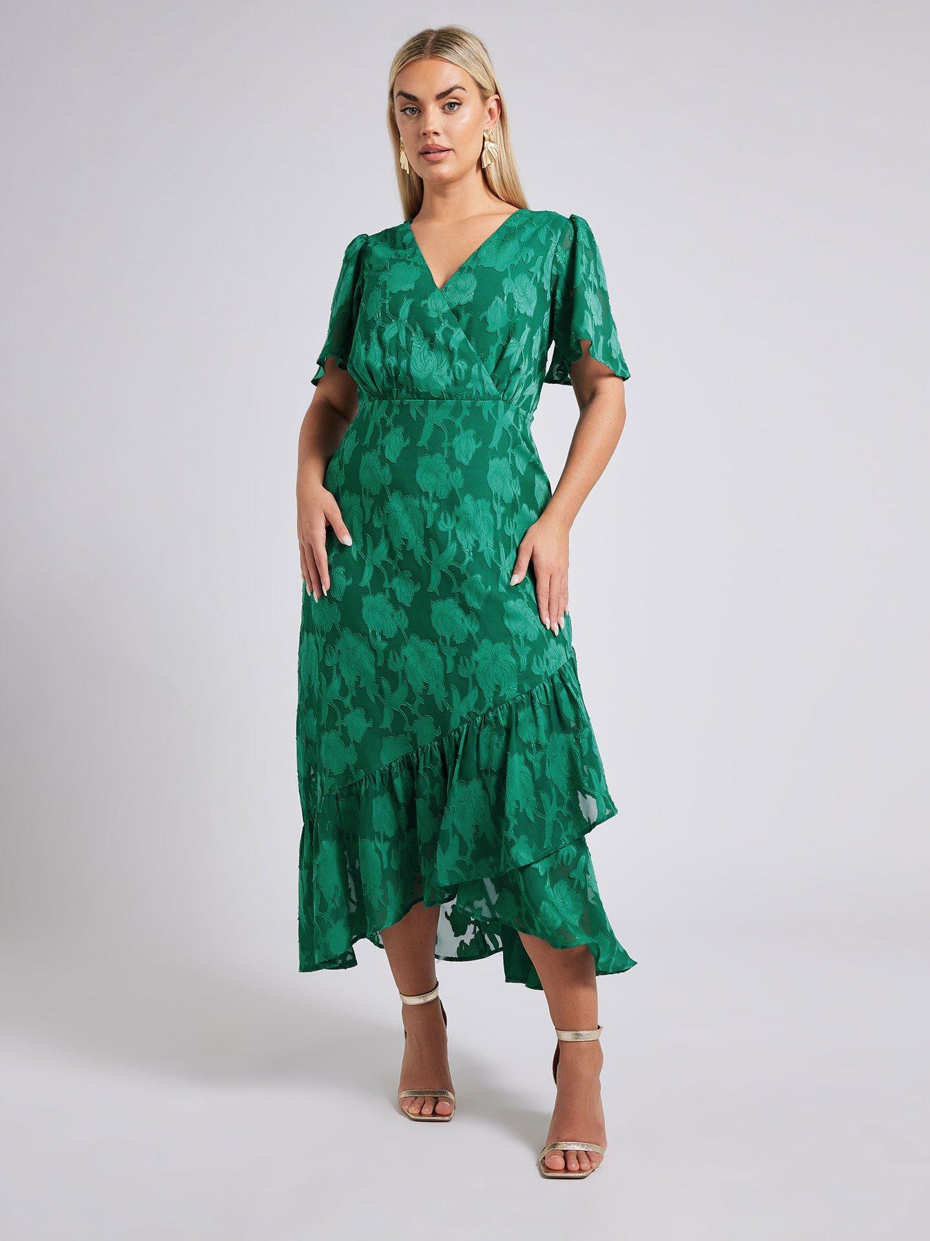 yours-curve-floral-jacquard-wrap-dress-greenback