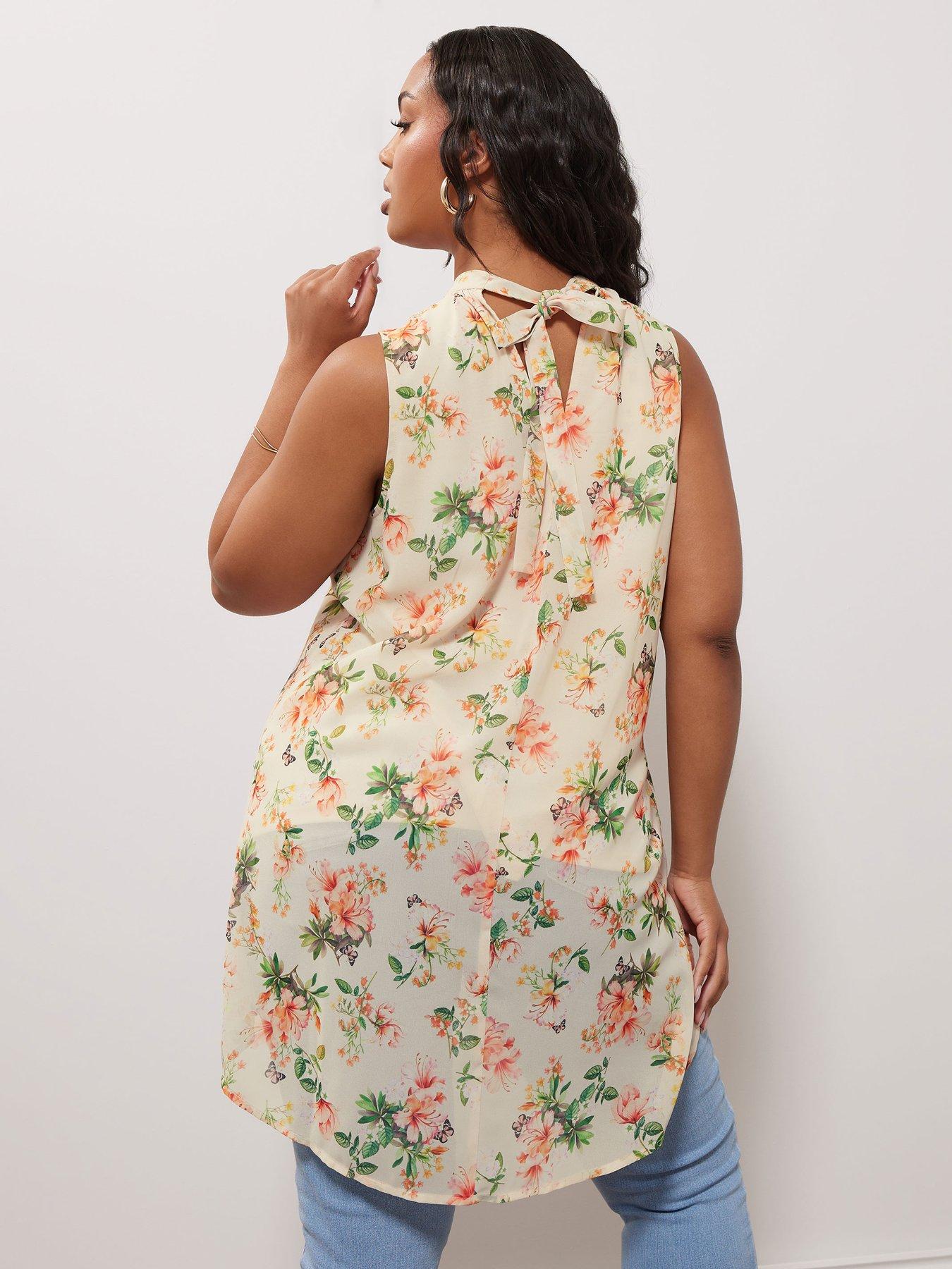 Image 2 of 4 of Yours Curve Floral High Low Layered Blouse
