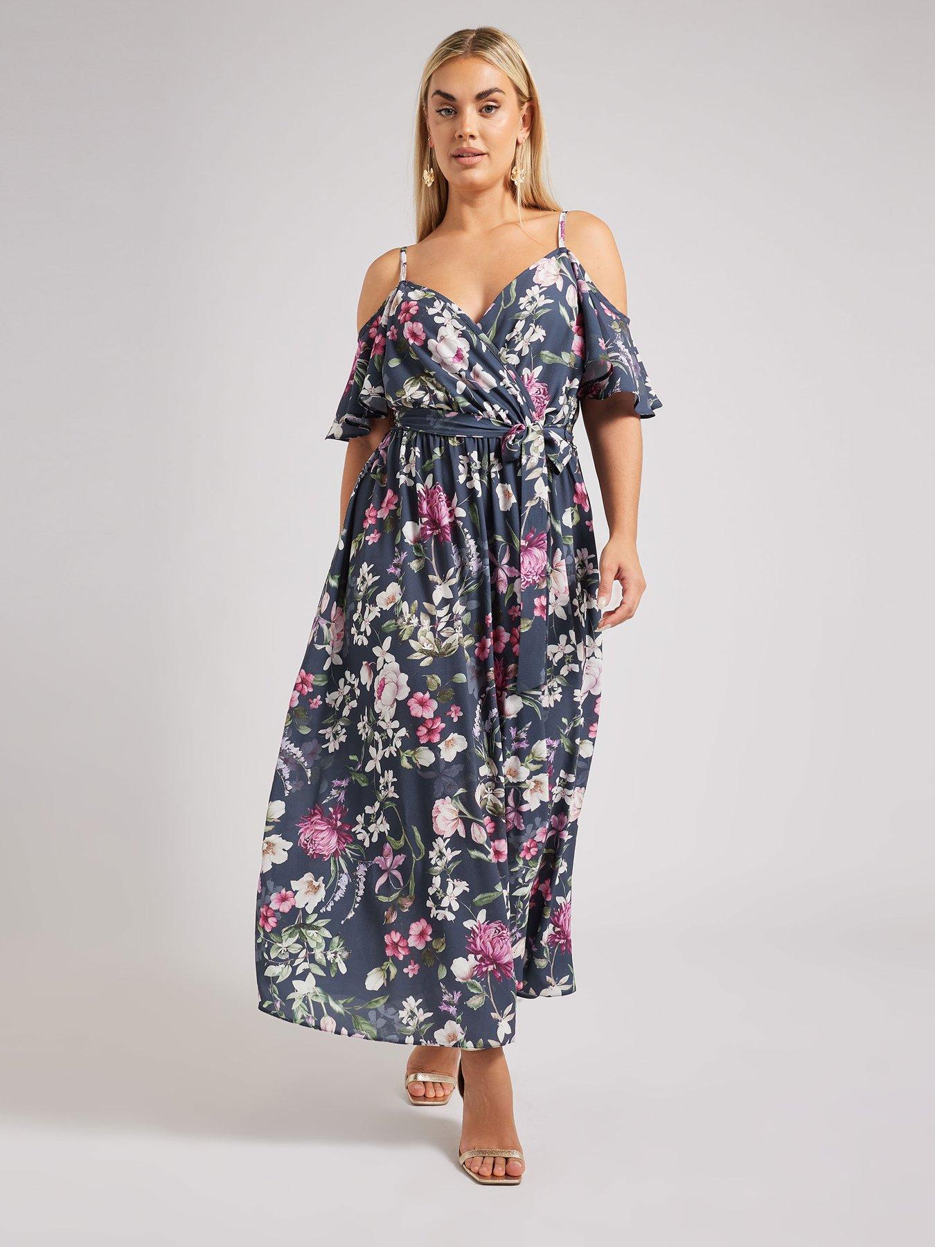 yours-curve-floral-cold-shoulder-wrap-maxiback