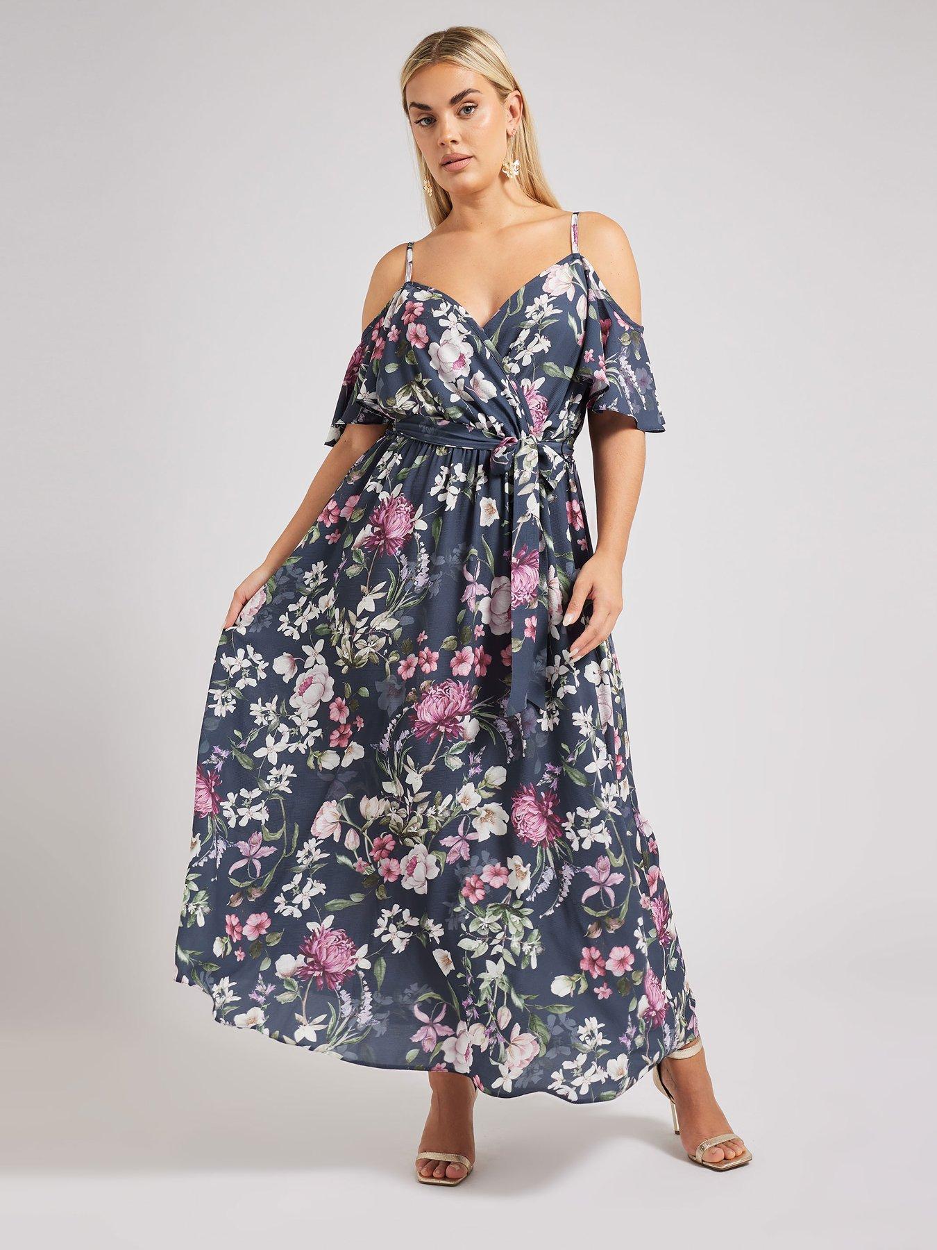 yours-curve-floral-cold-shoulder-wrap-maxioutfit