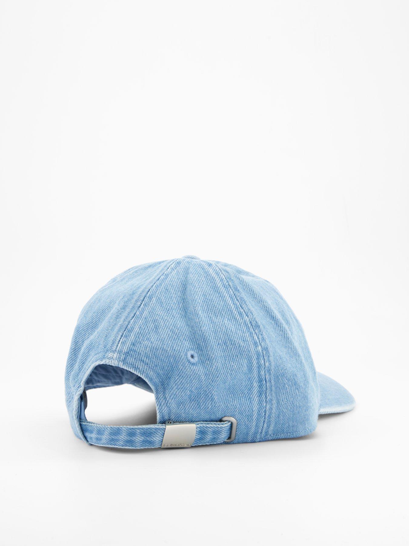 Image 4 of 4 of Calvin Klein Monologo Embroidered Denim Cap - Light Wash