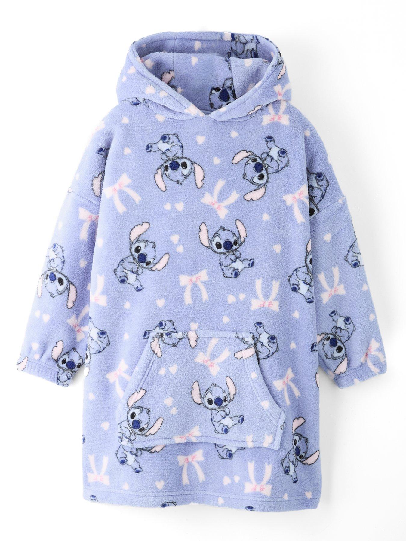 Disney Lilo & Stitch Stitch Fleece Hooded Blanket - Blue