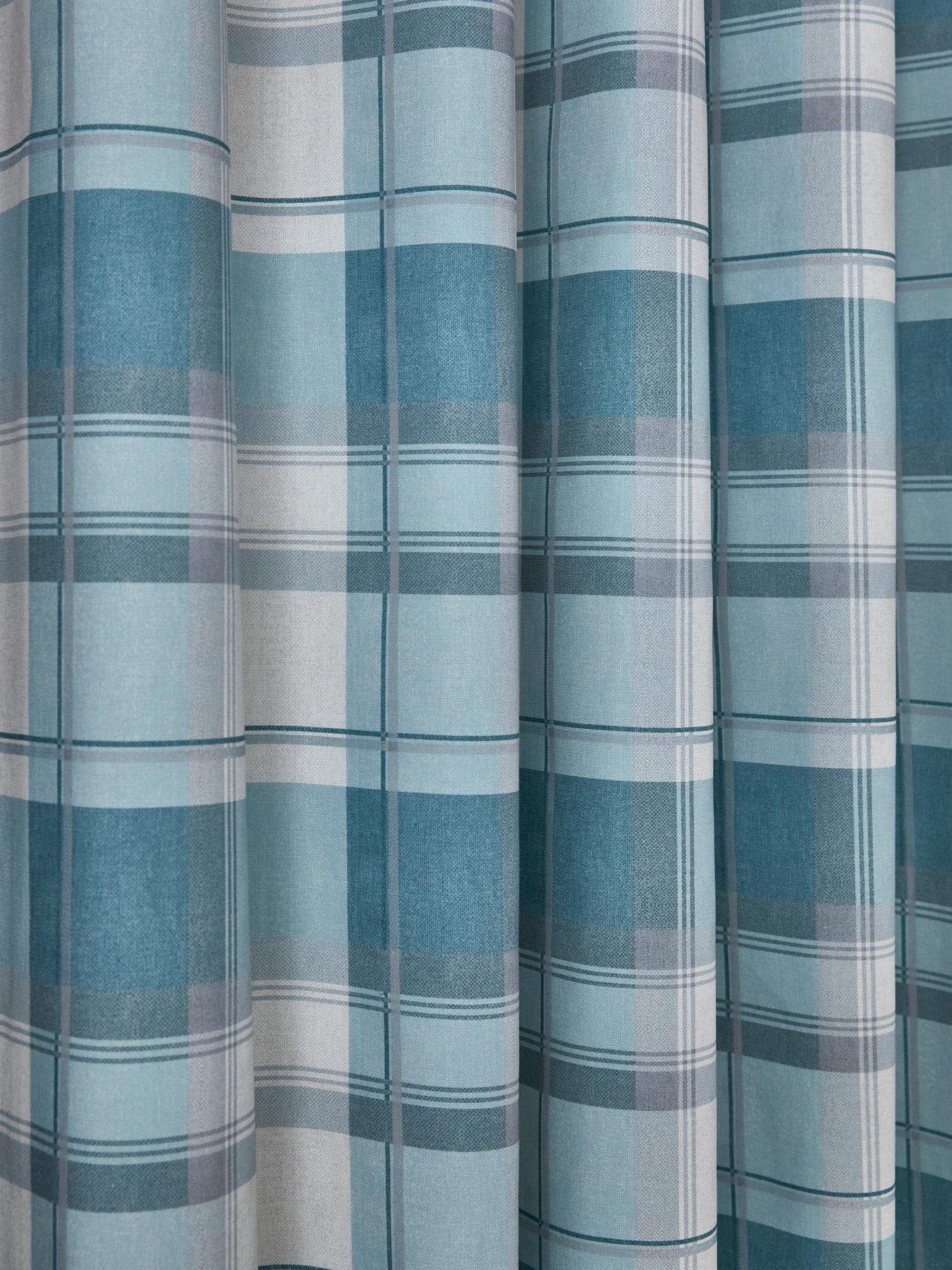 Image 3 of 3 of Fusion Fusion Balmoral Check Allover Check Print Pair Of Eyelet Curtains