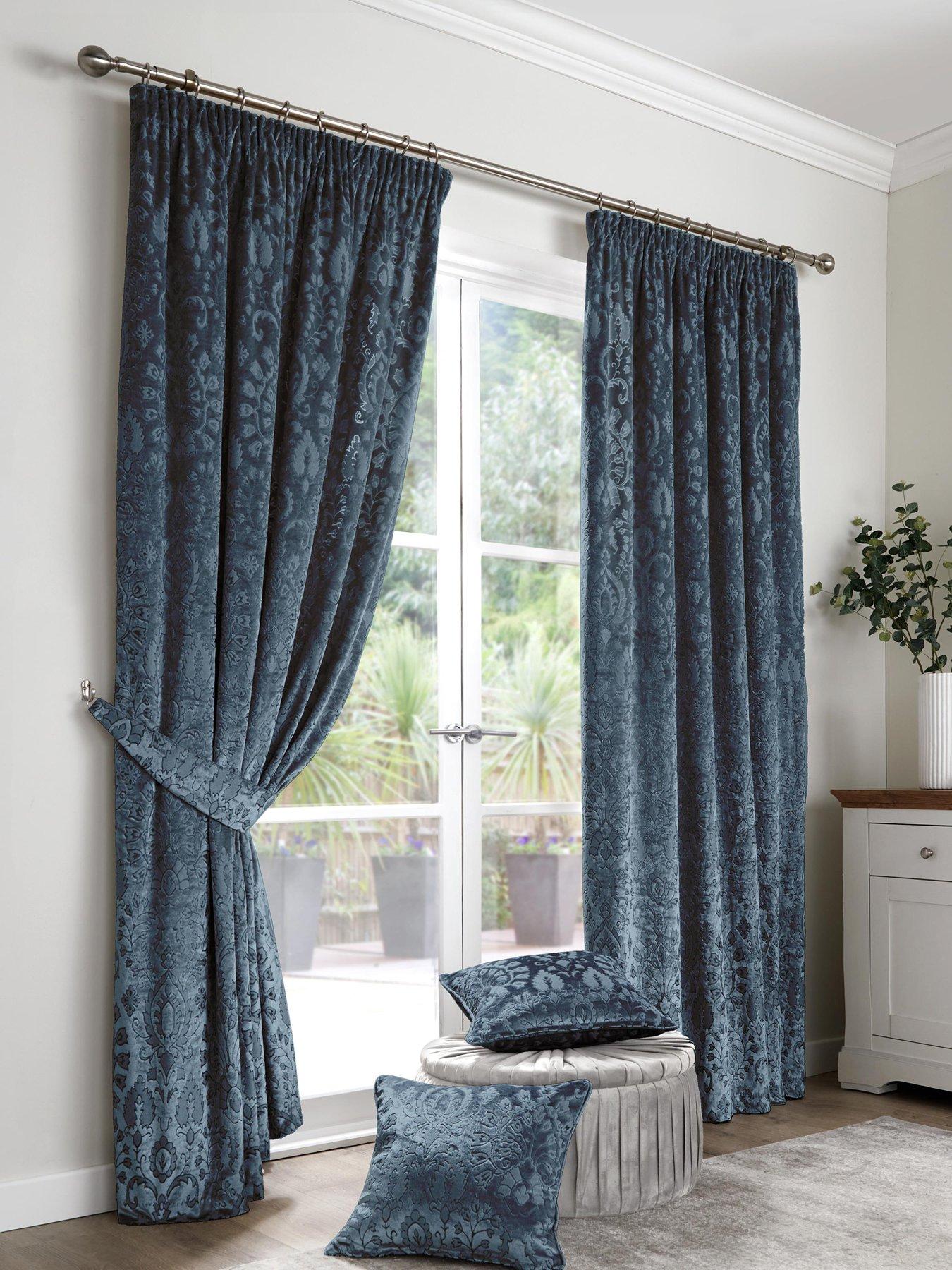 undefined Trinity Jacquard Pencil Pleat Curtains