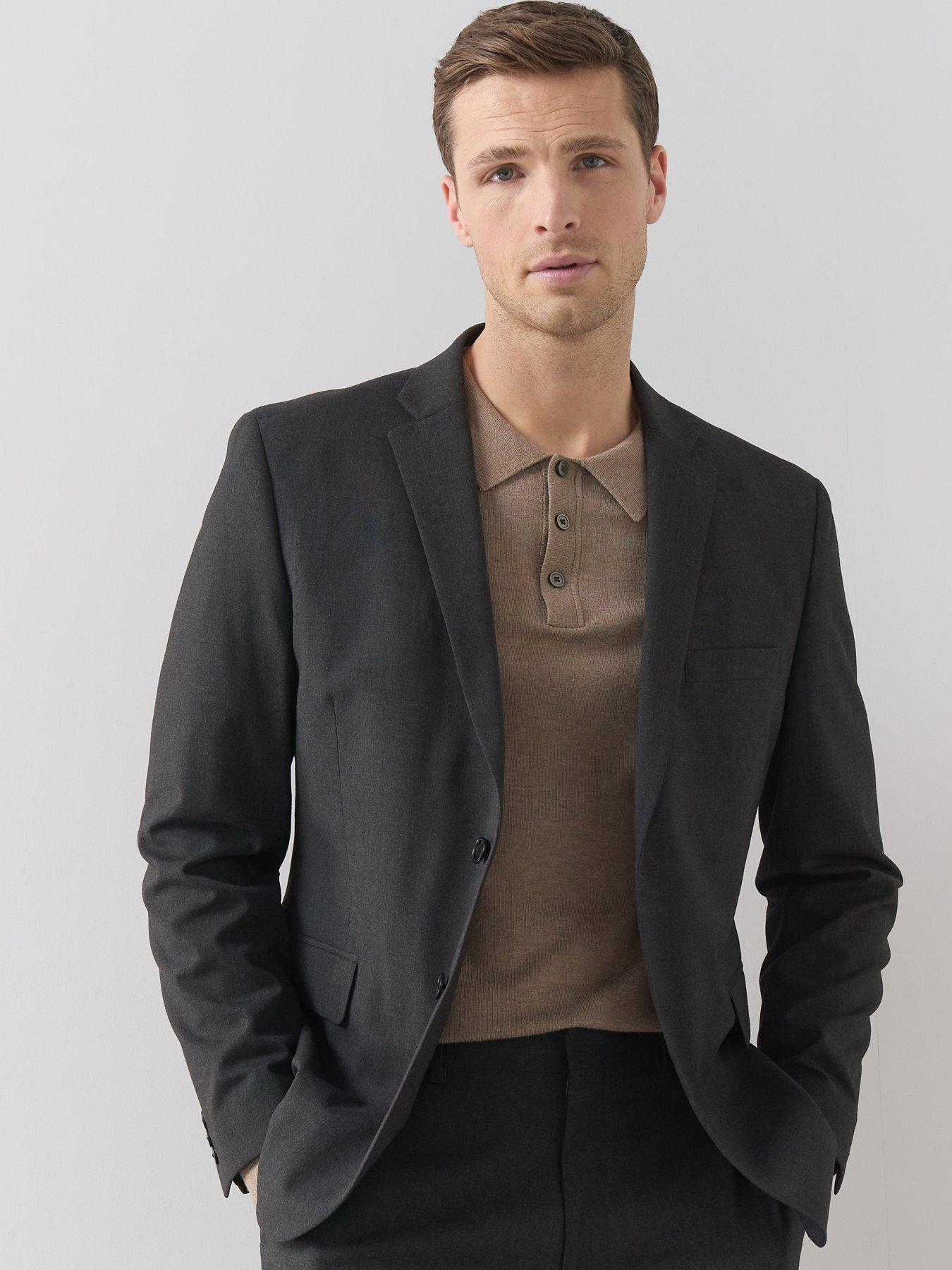 Image 1 of 6 of The Very Collection Slim Fit Suit Jacket - Charcoal