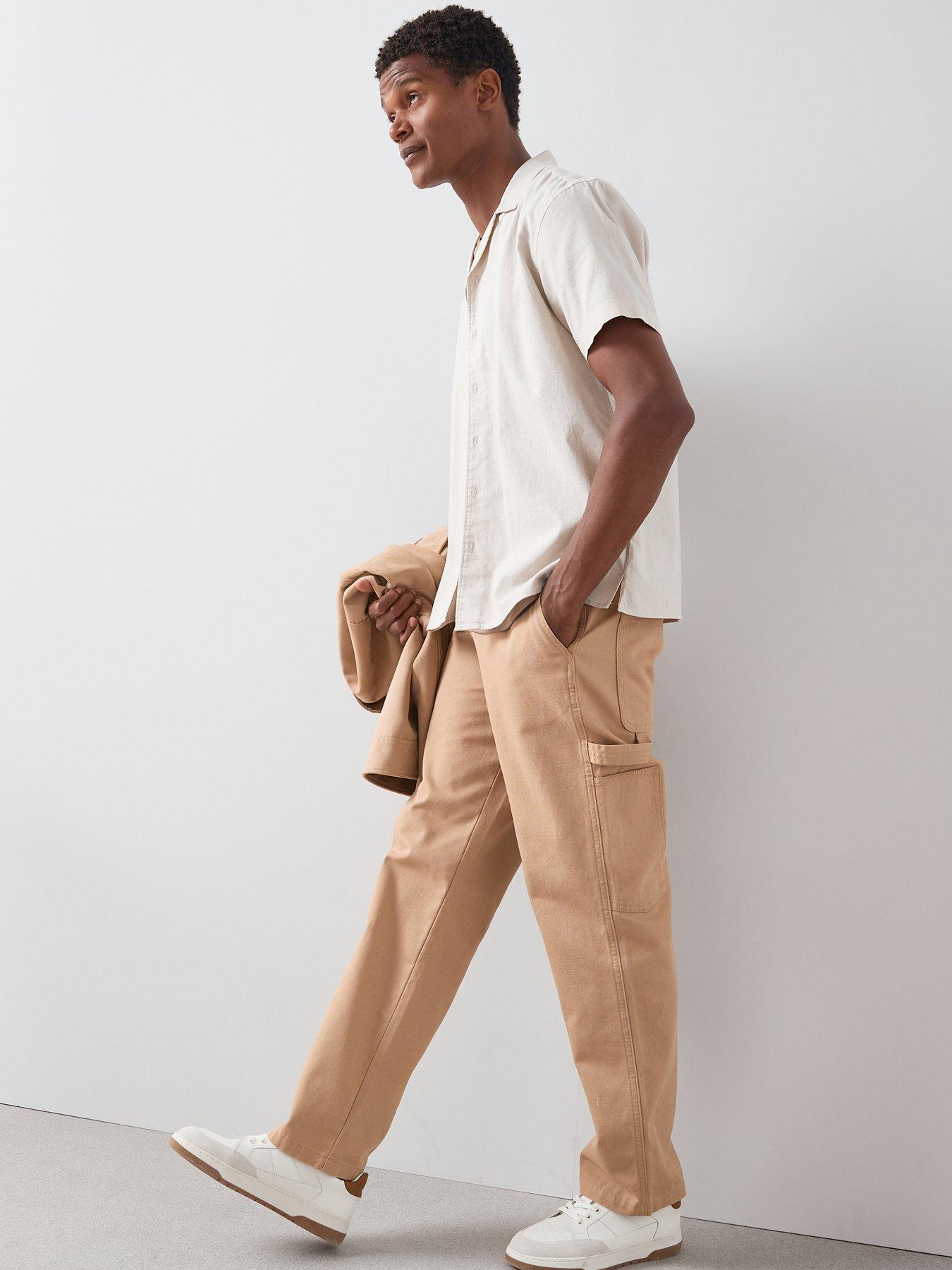 the-very-collection-100-cotton-canvas-loose-fit-carpenter-jeans-beige