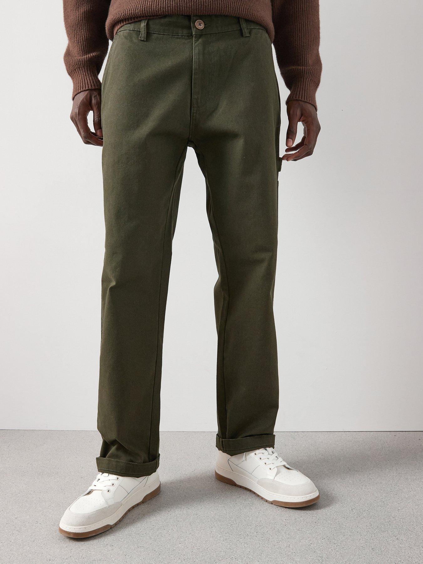 The Very Collection Premium 100% Cotton Canvas Loose Fit Carpenter Jeans - Khaki