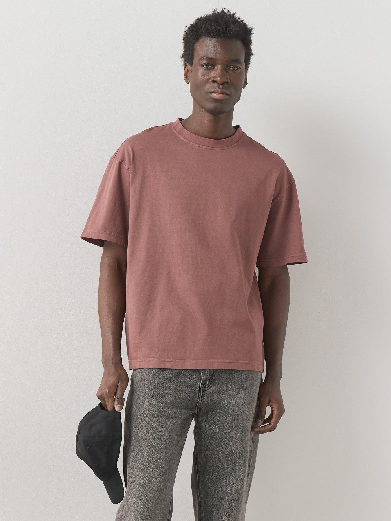 Image 1 of 6 of Very Man Pure Cotton Acid Wash T-Shirt&nbsp; - Rust