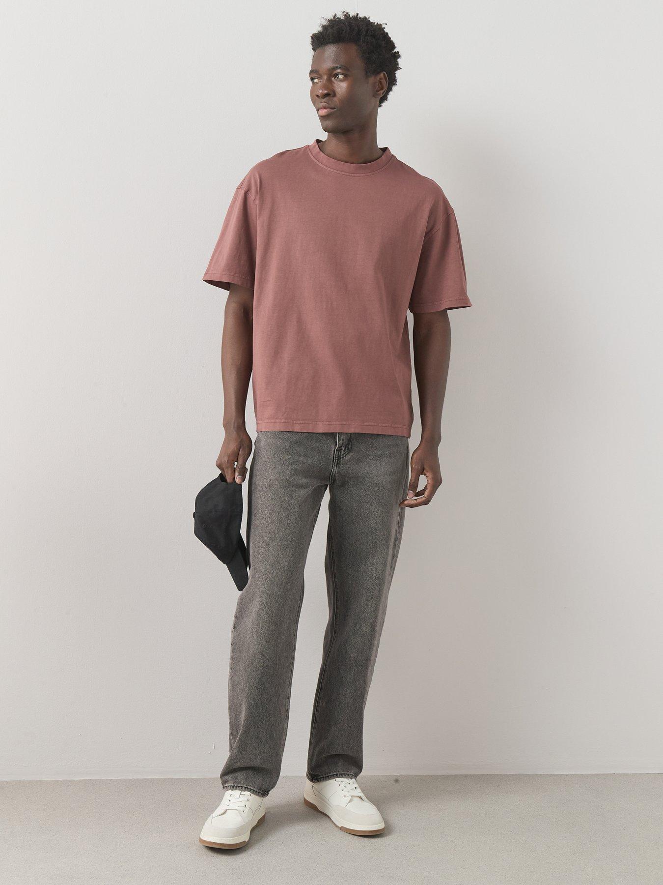 Image 3 of 6 of Very Man Pure Cotton Acid Wash T-Shirt&nbsp; - Rust