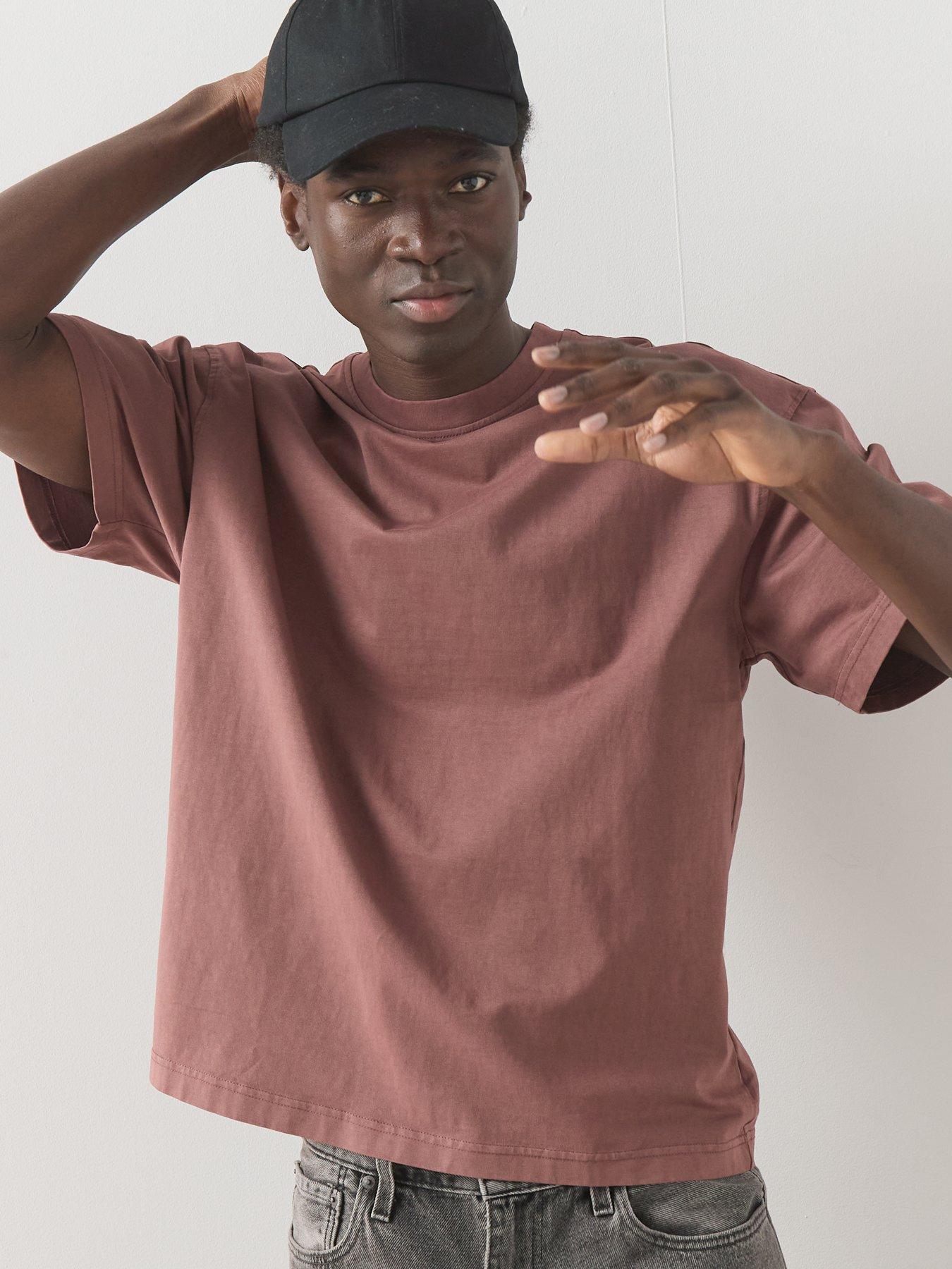 Image 4 of 6 of Very Man Pure Cotton Acid Wash T-Shirt&nbsp; - Rust