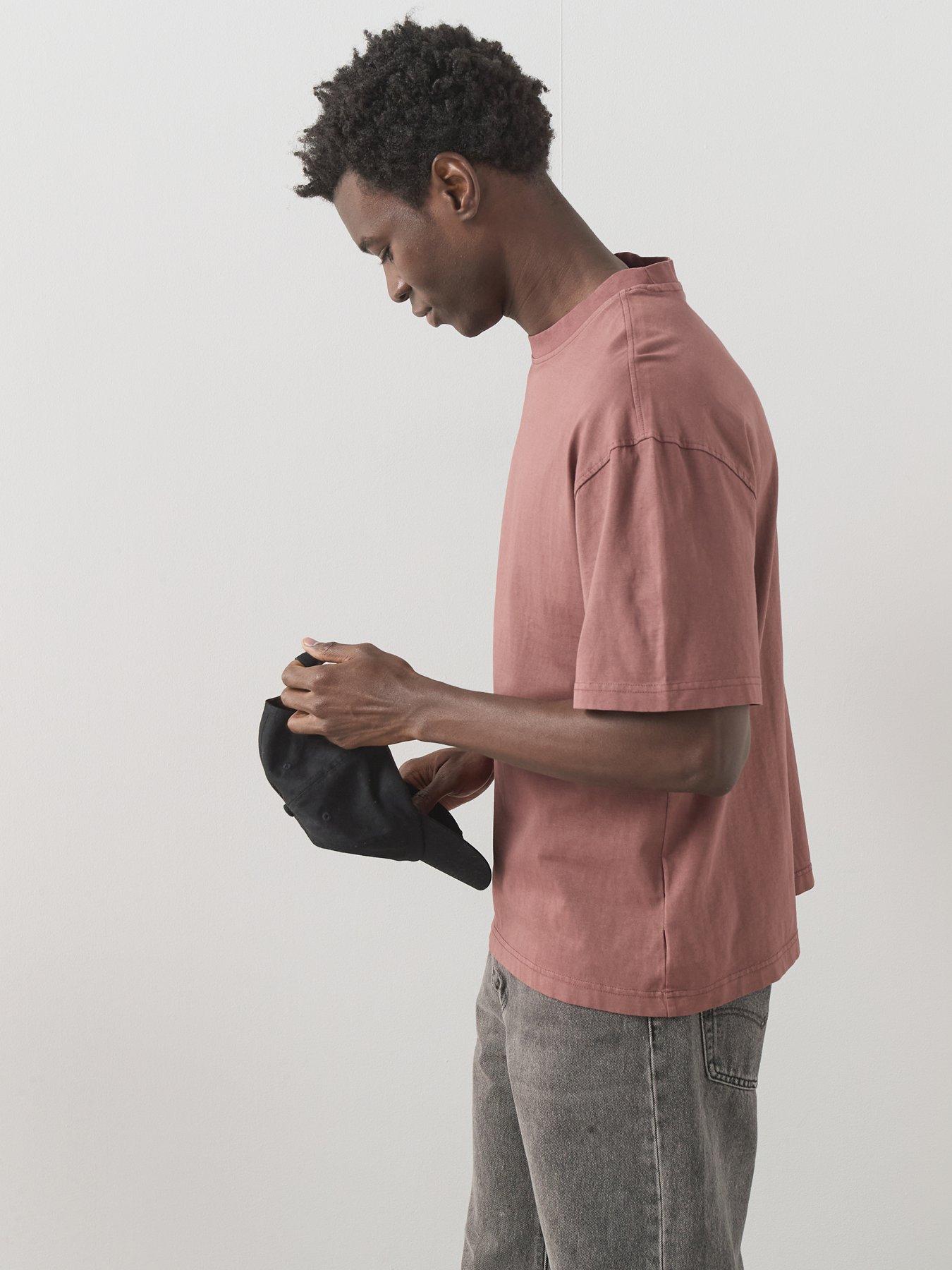 Image 5 of 6 of Very Man Pure Cotton Acid Wash T-Shirt&nbsp; - Rust
