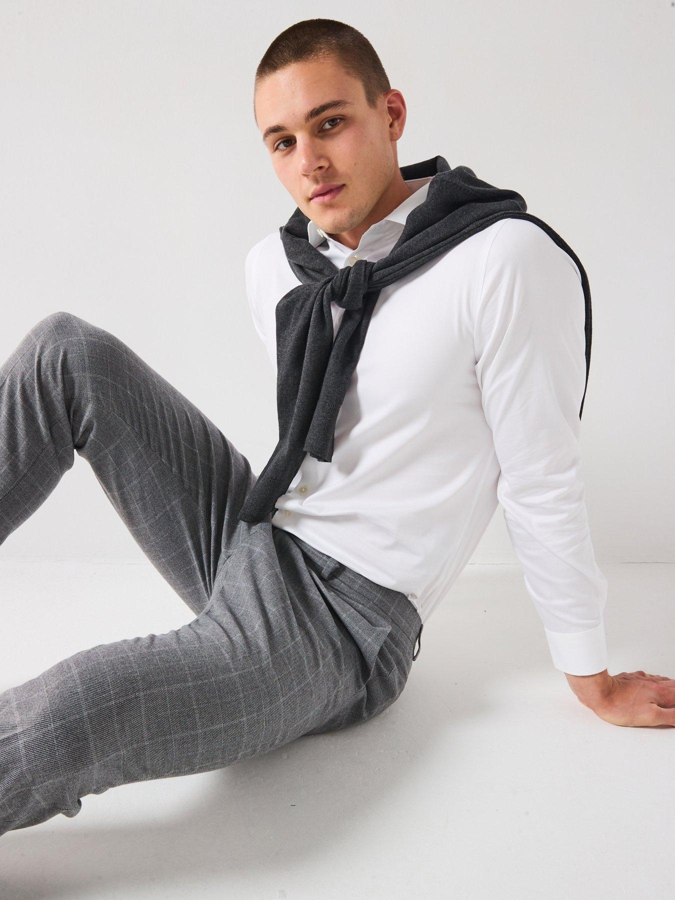 very-man-slim-fit-windowpane-check-formal-trousers-light-greydetail